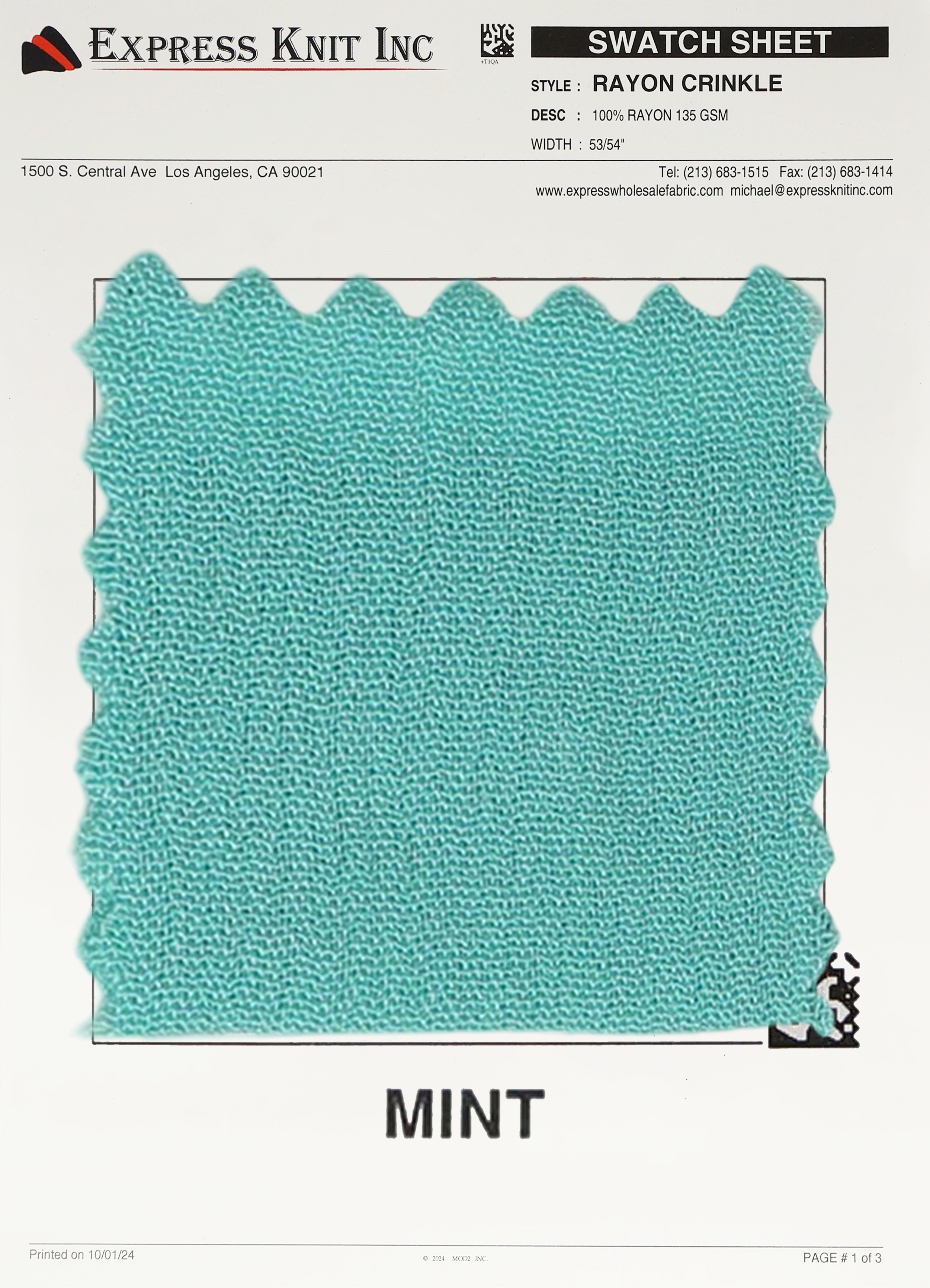 Rayon Crinkle Fabric - Express Wholesale Fabric