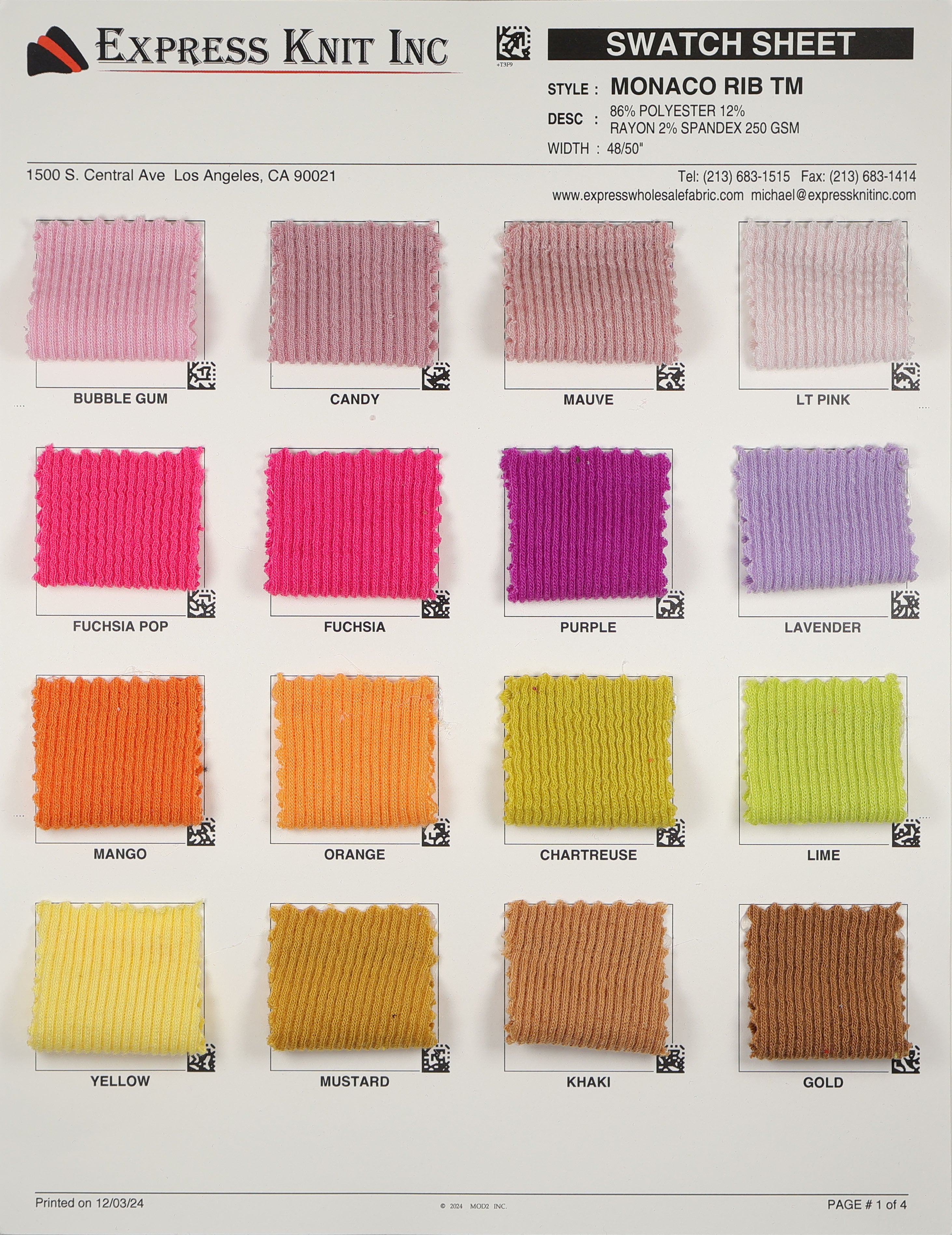 Monaco Rib TM Fabric – Soft, Stretchy Ribbed Knit for