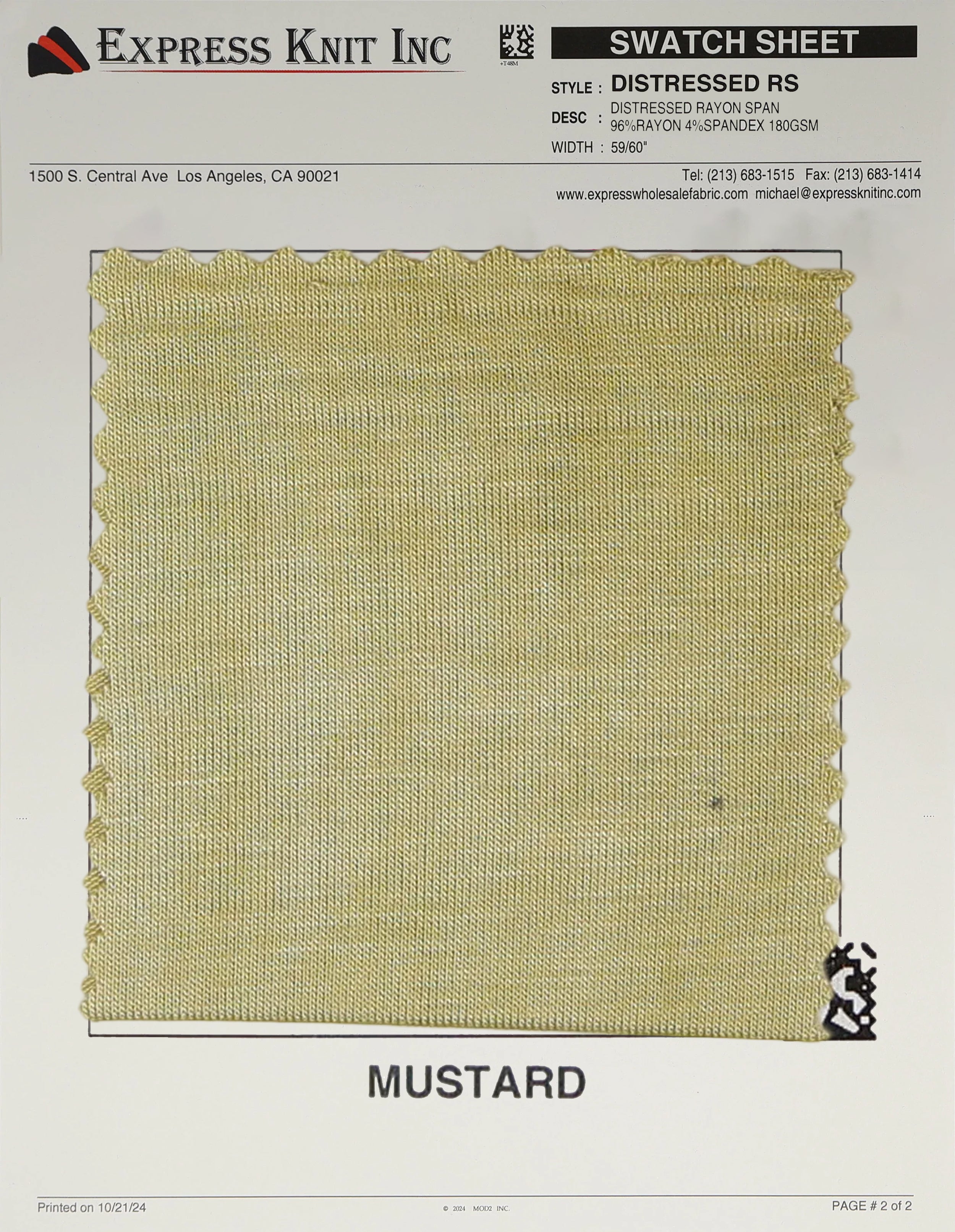 Distressed Rayon Spandex - Express Wholesale Fabric