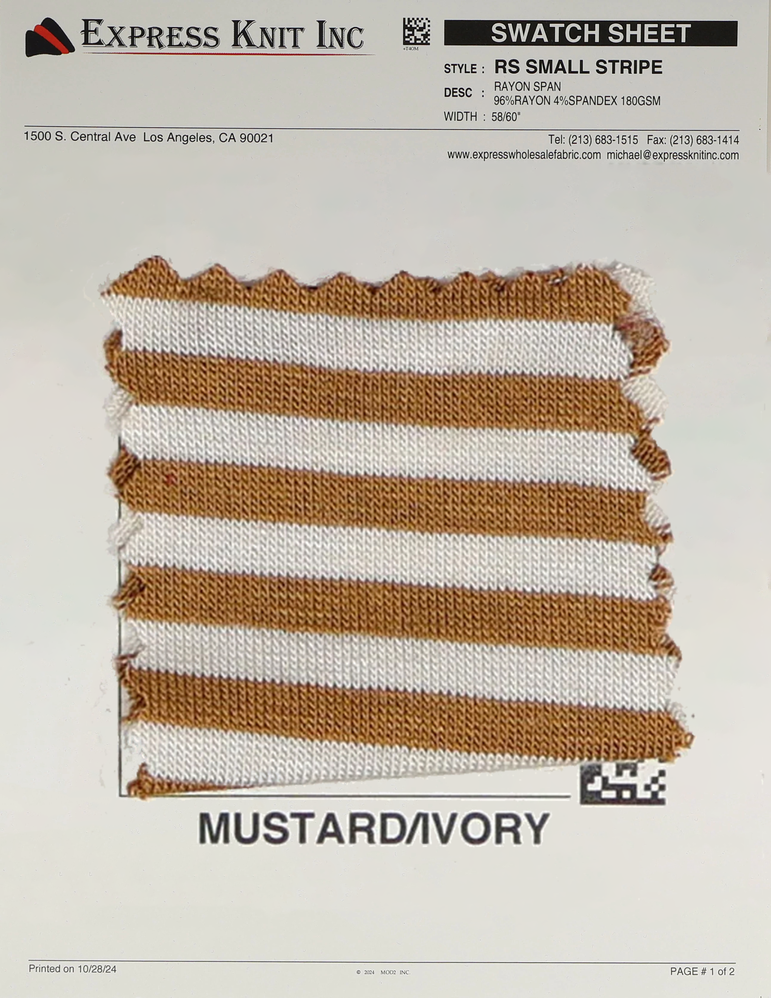 Rayon Spandex Small Stripes - Express Wholesale Fabric