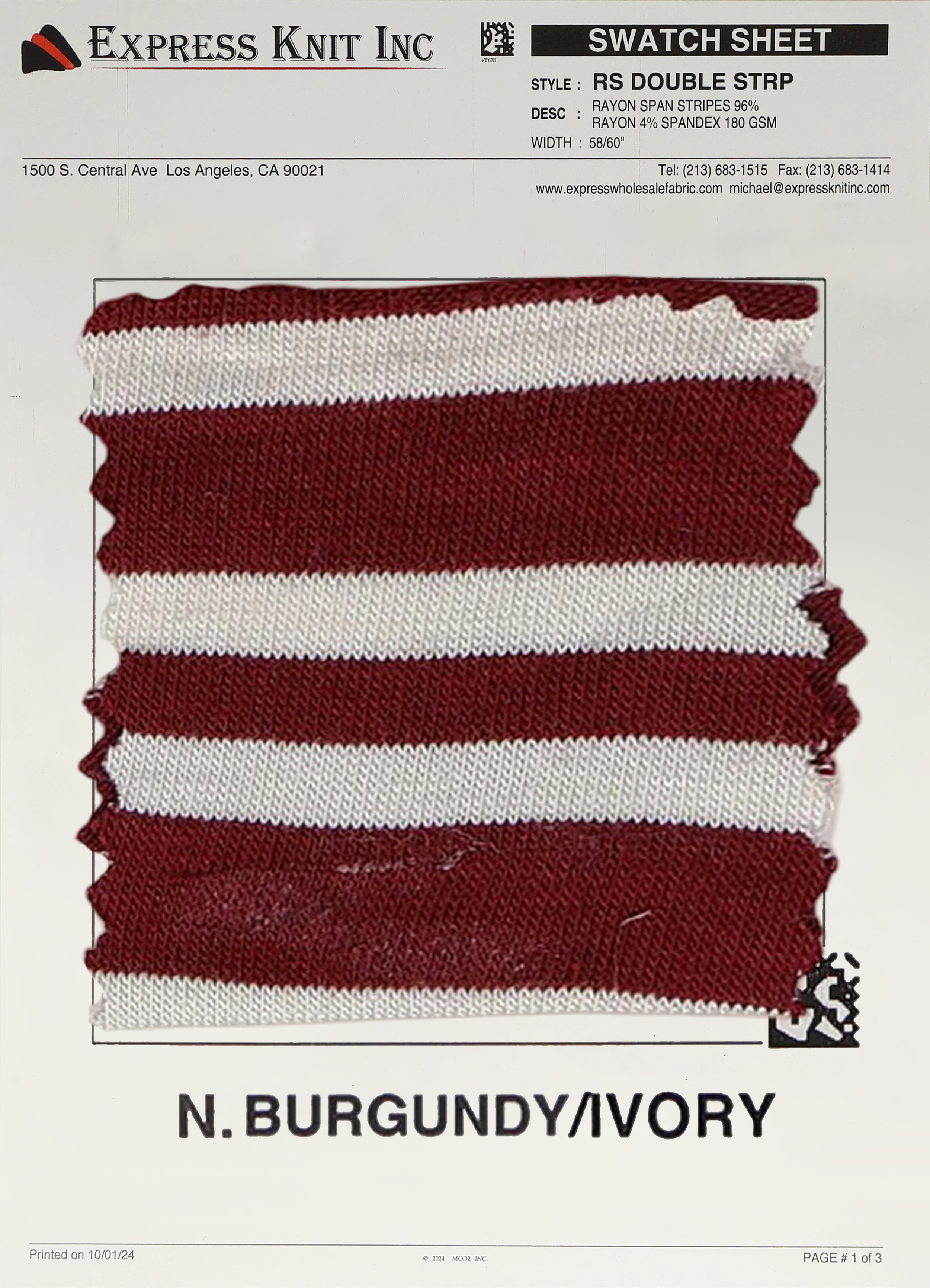 Rayon Span Double Stripe - Express Wholesale Fabric