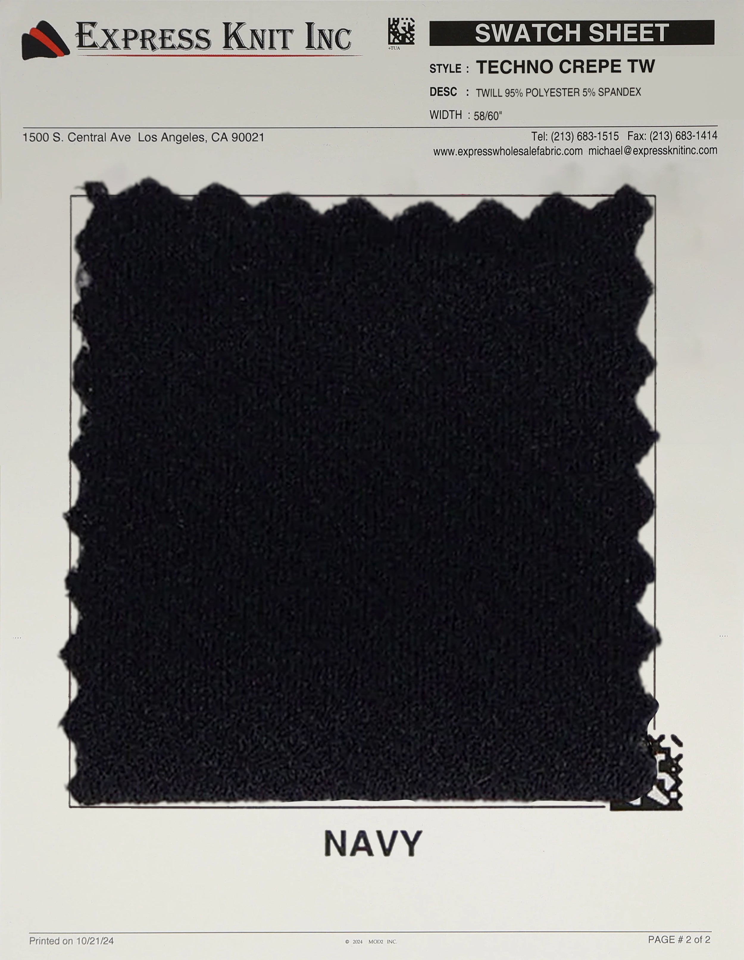 Techno Crepe Twill - Express Wholesale Fabric