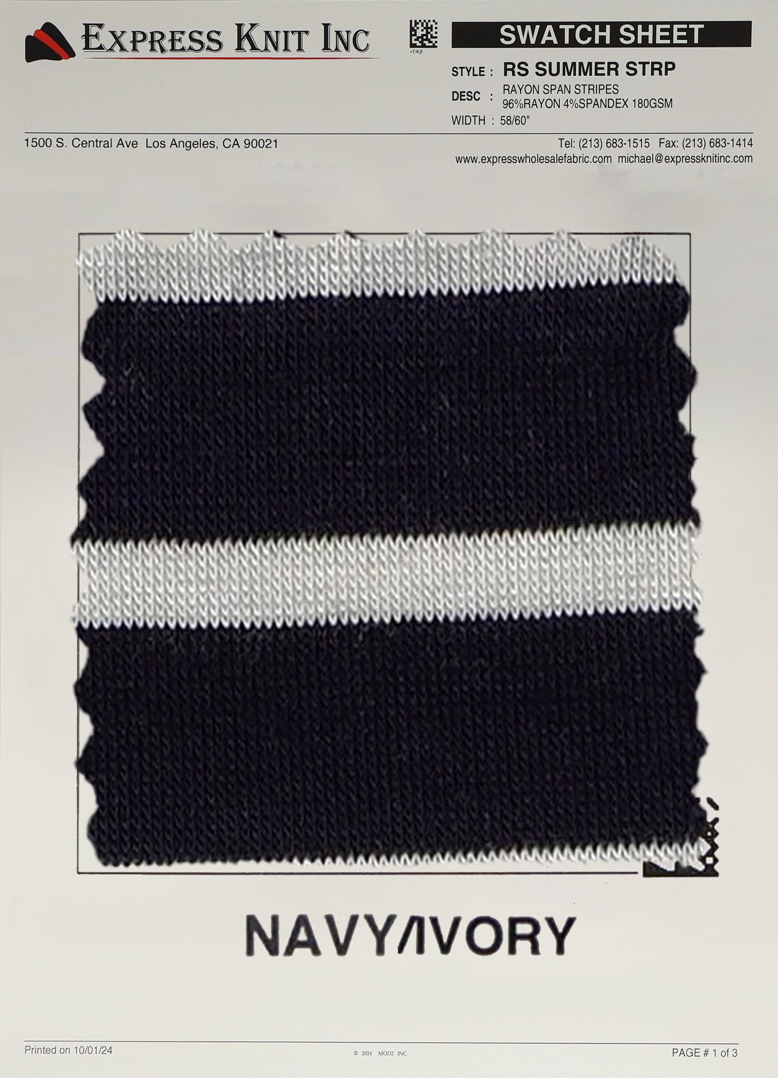 Rayon Spandex Summer Stripes - Express Wholesale Fabric