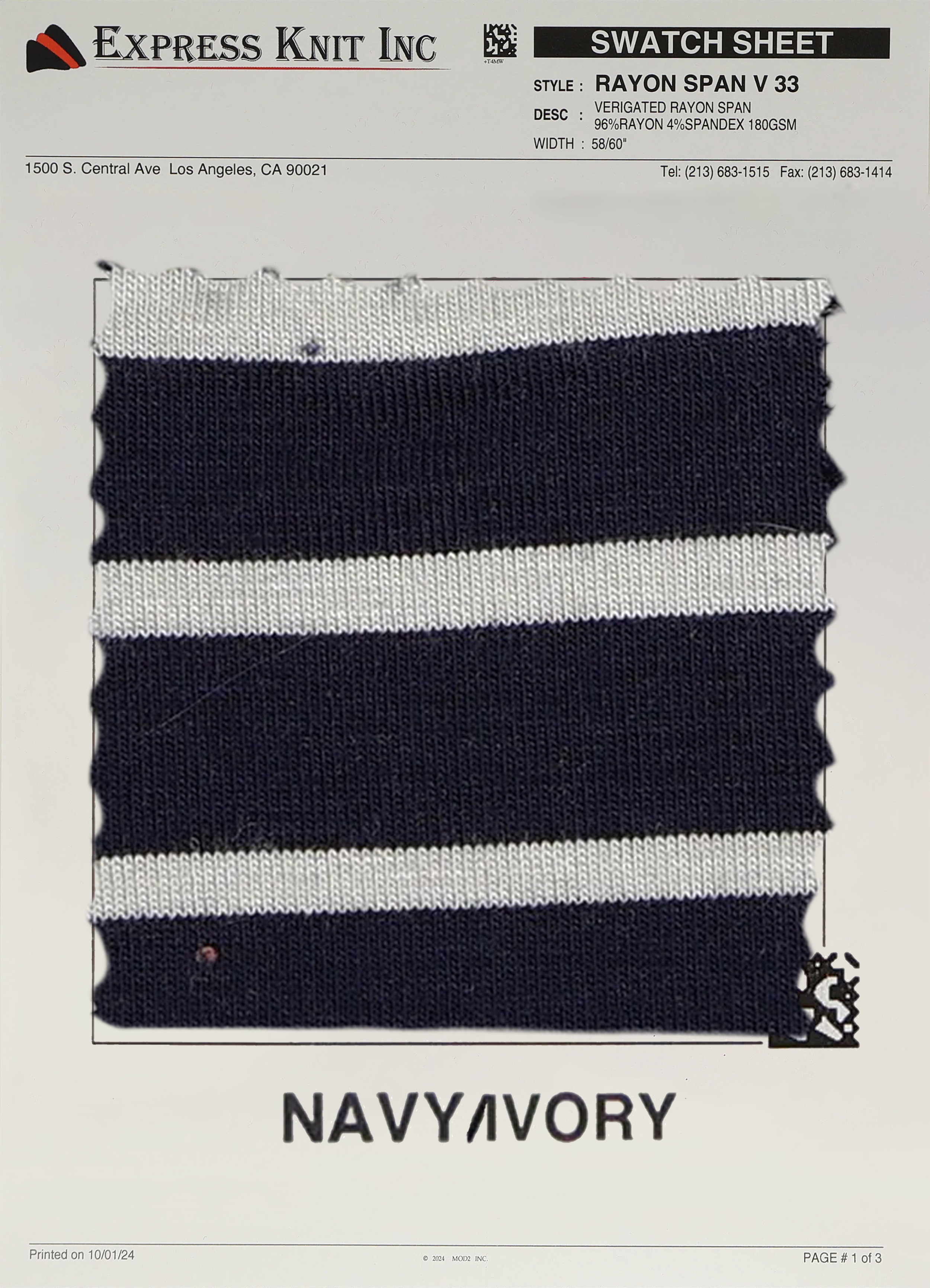 Rayon Spandex Variegated Stripe - Express Wholesale Fabric