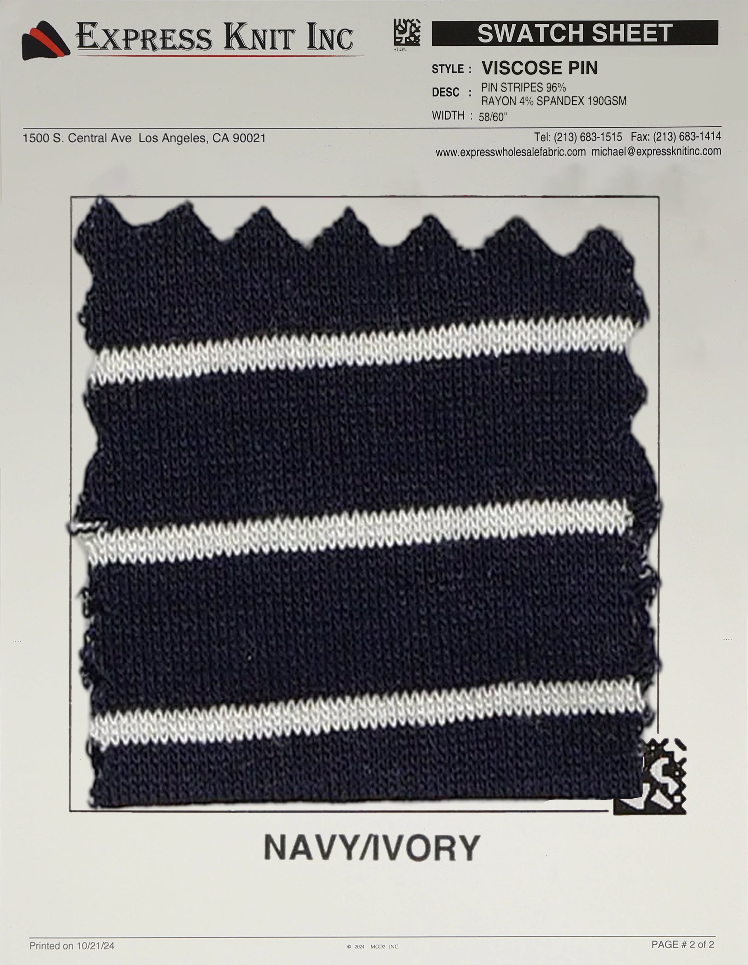 Viscose Pin Stripes - Express Wholesale Fabric