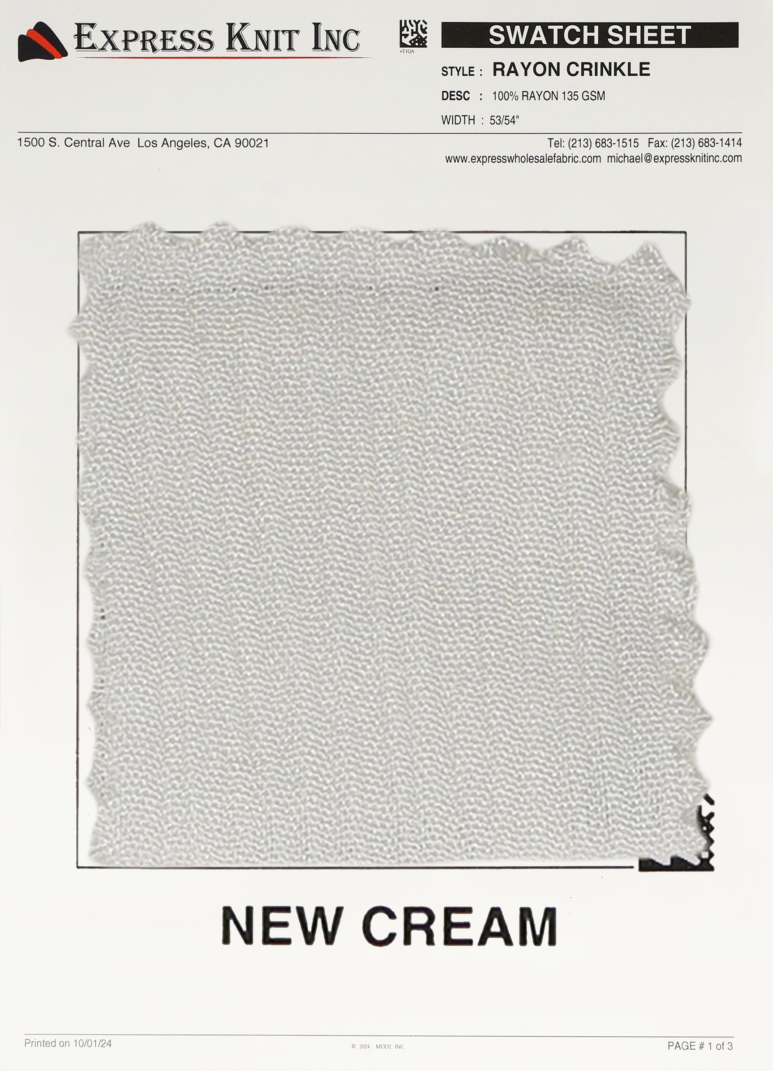 Rayon Crinkle Fabric - Express Wholesale Fabric