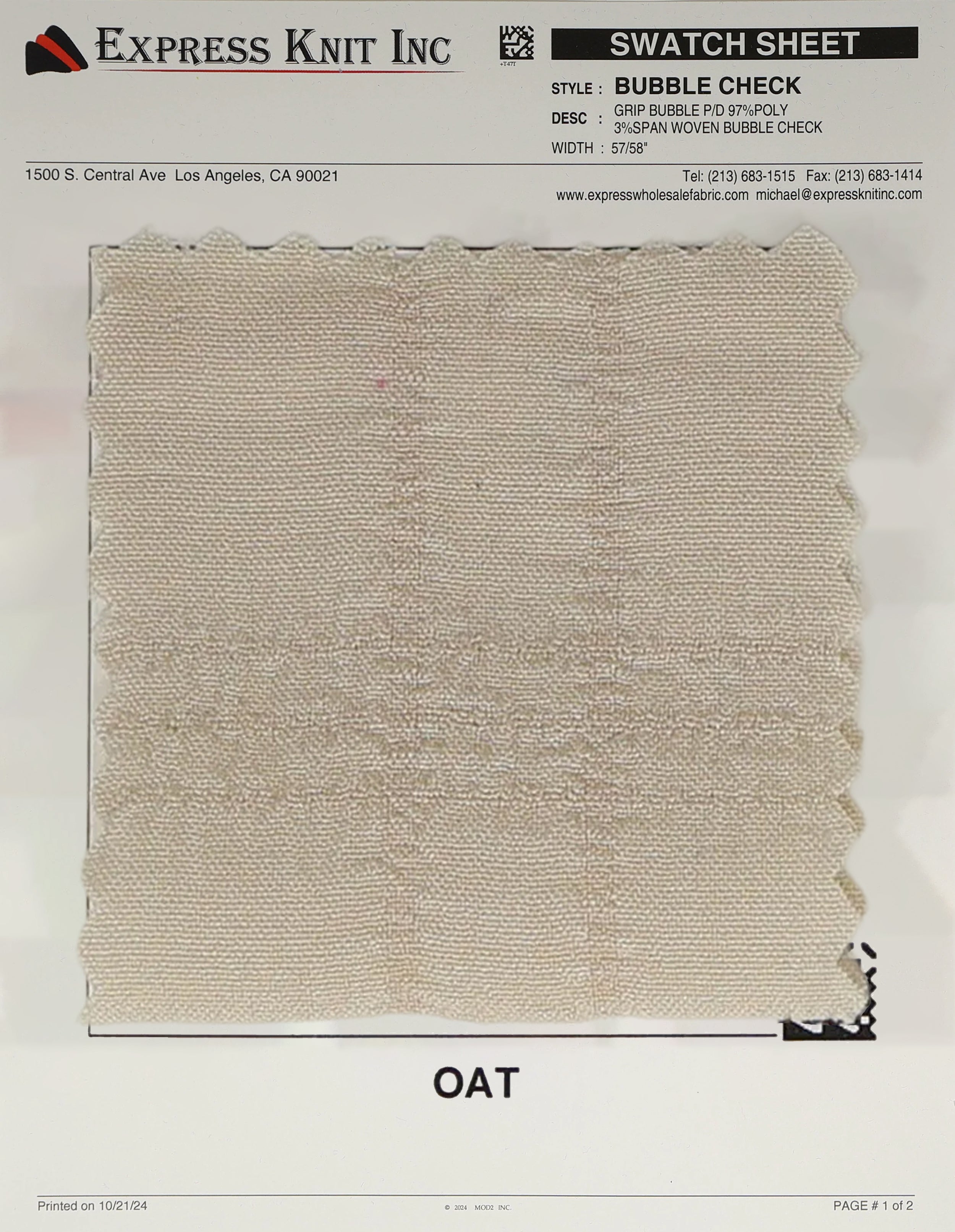 Bubble Check (need gsm) - Express Wholesale Fabric