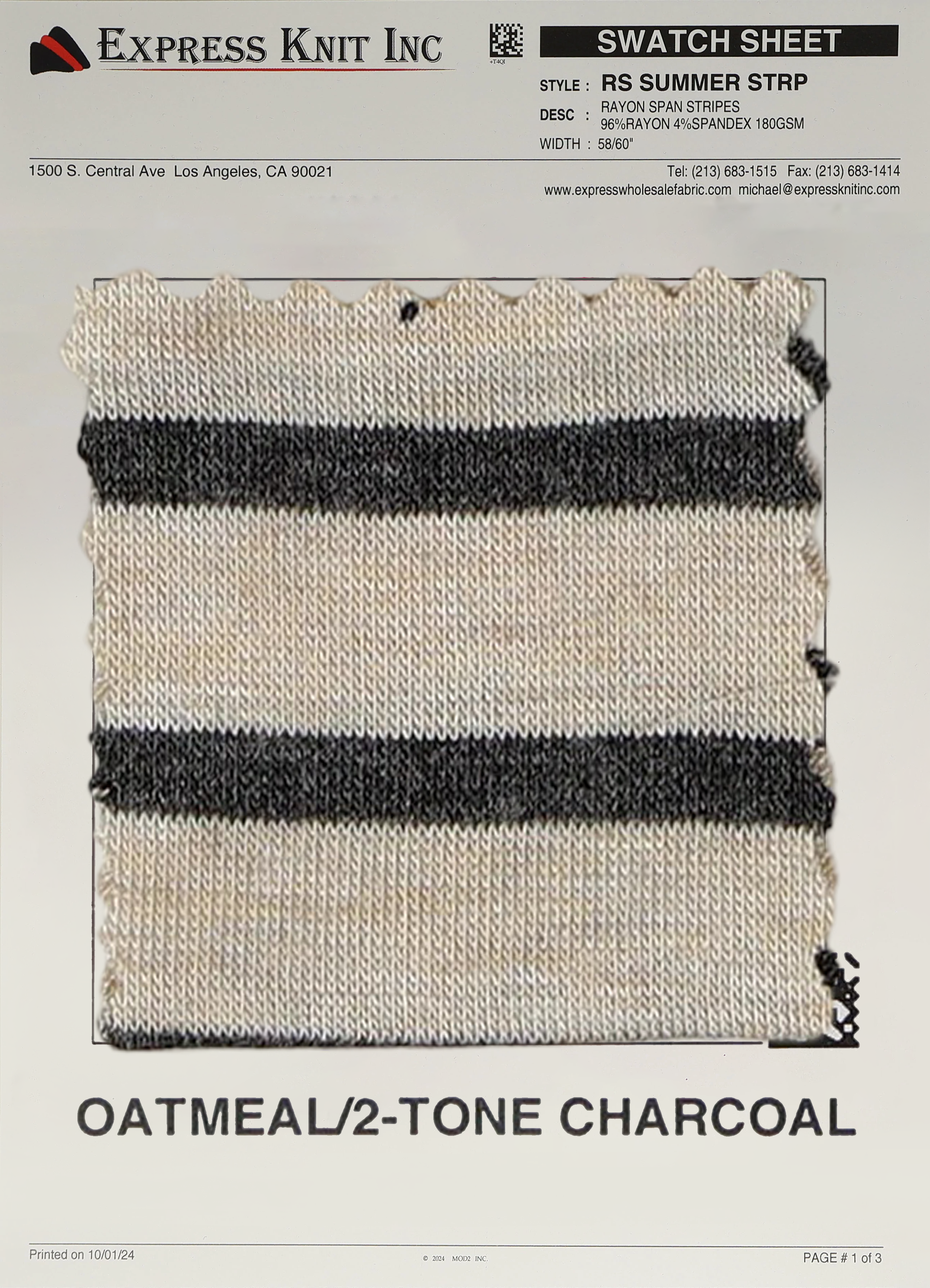 Rayon Spandex Summer Stripes - Express Wholesale Fabric