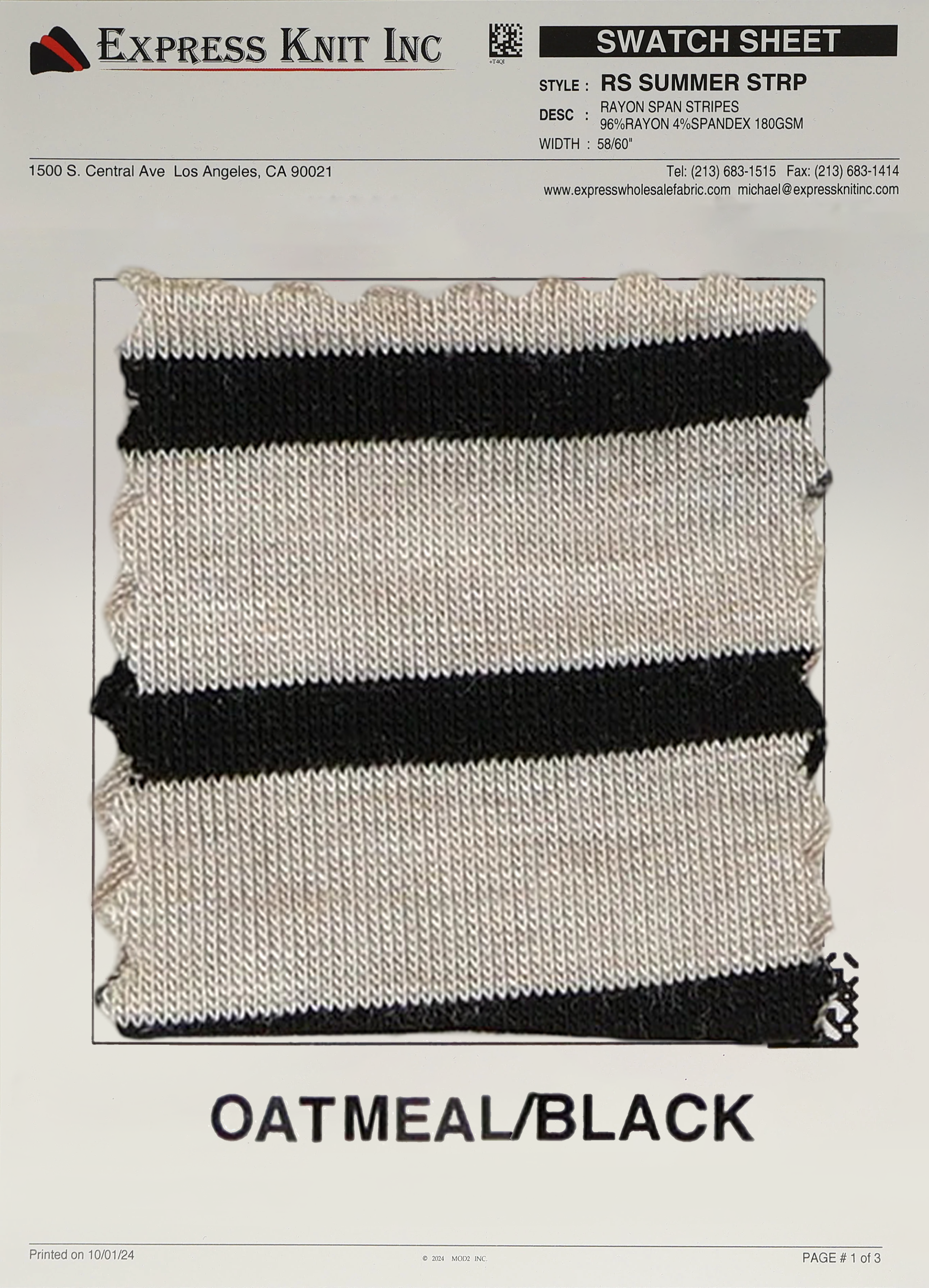 Rayon Spandex Summer Stripes - Express Wholesale Fabric