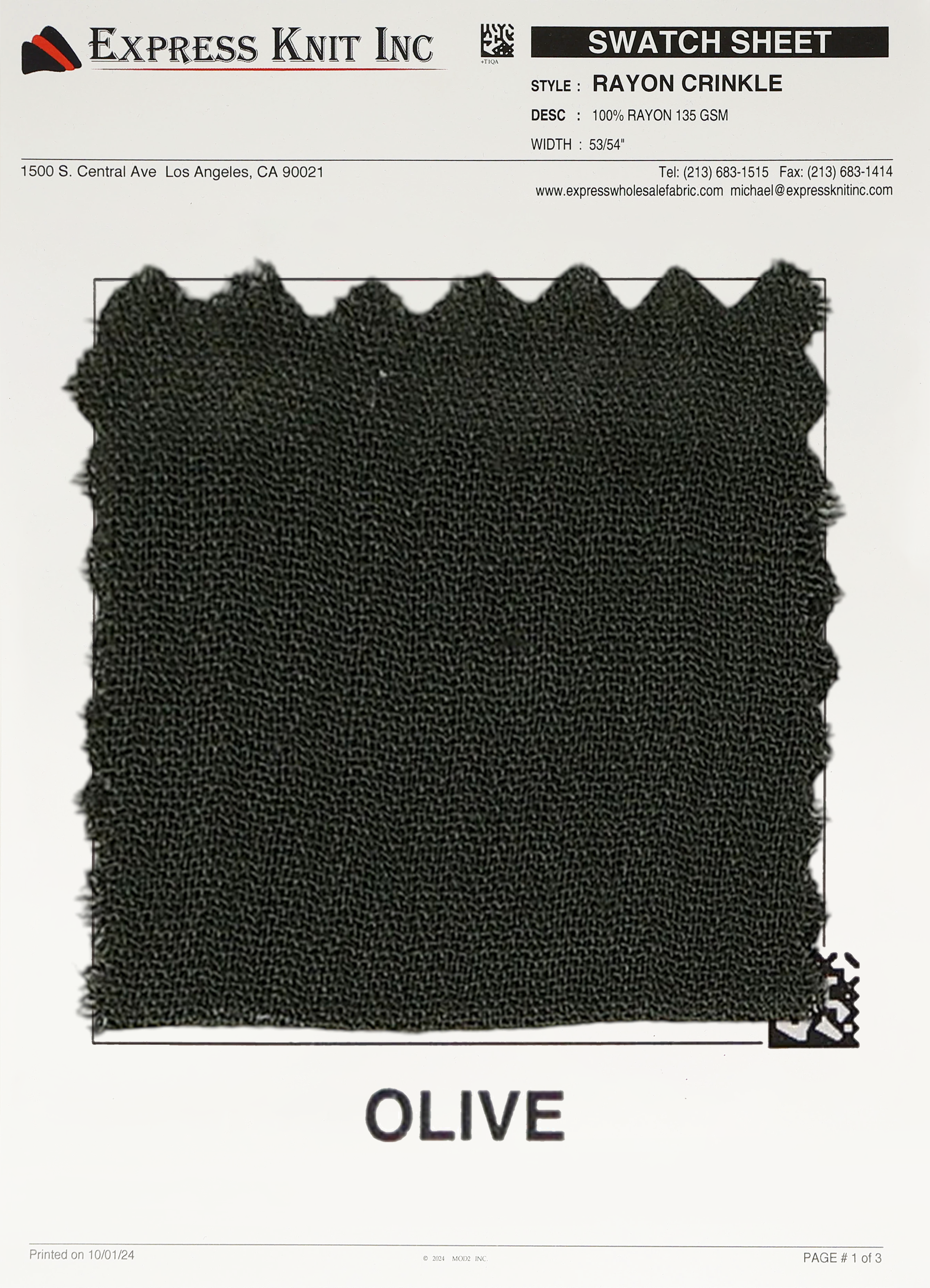 Rayon Crinkle Fabric - Express Wholesale Fabric
