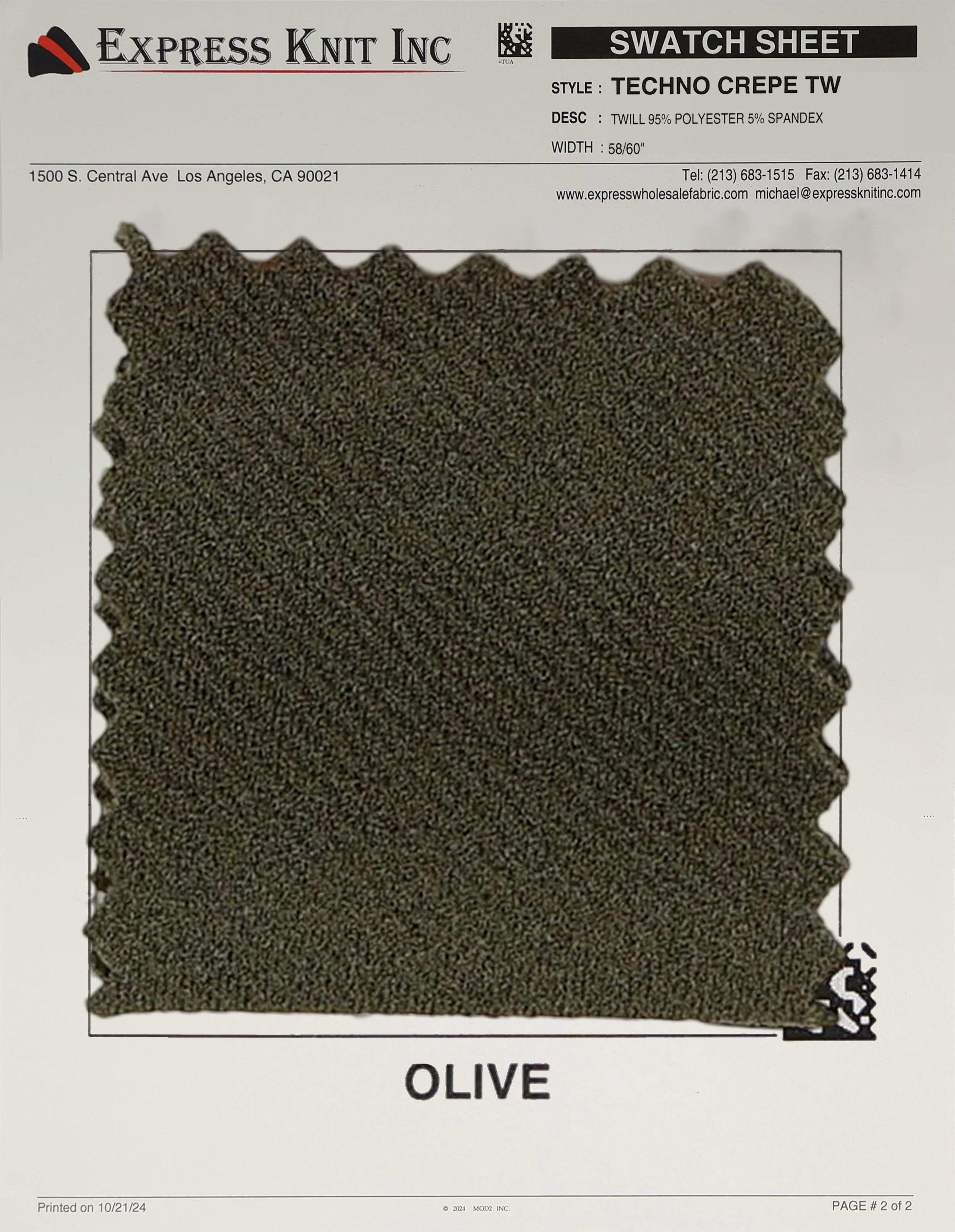 Techno Crepe Twill - Express Wholesale Fabric