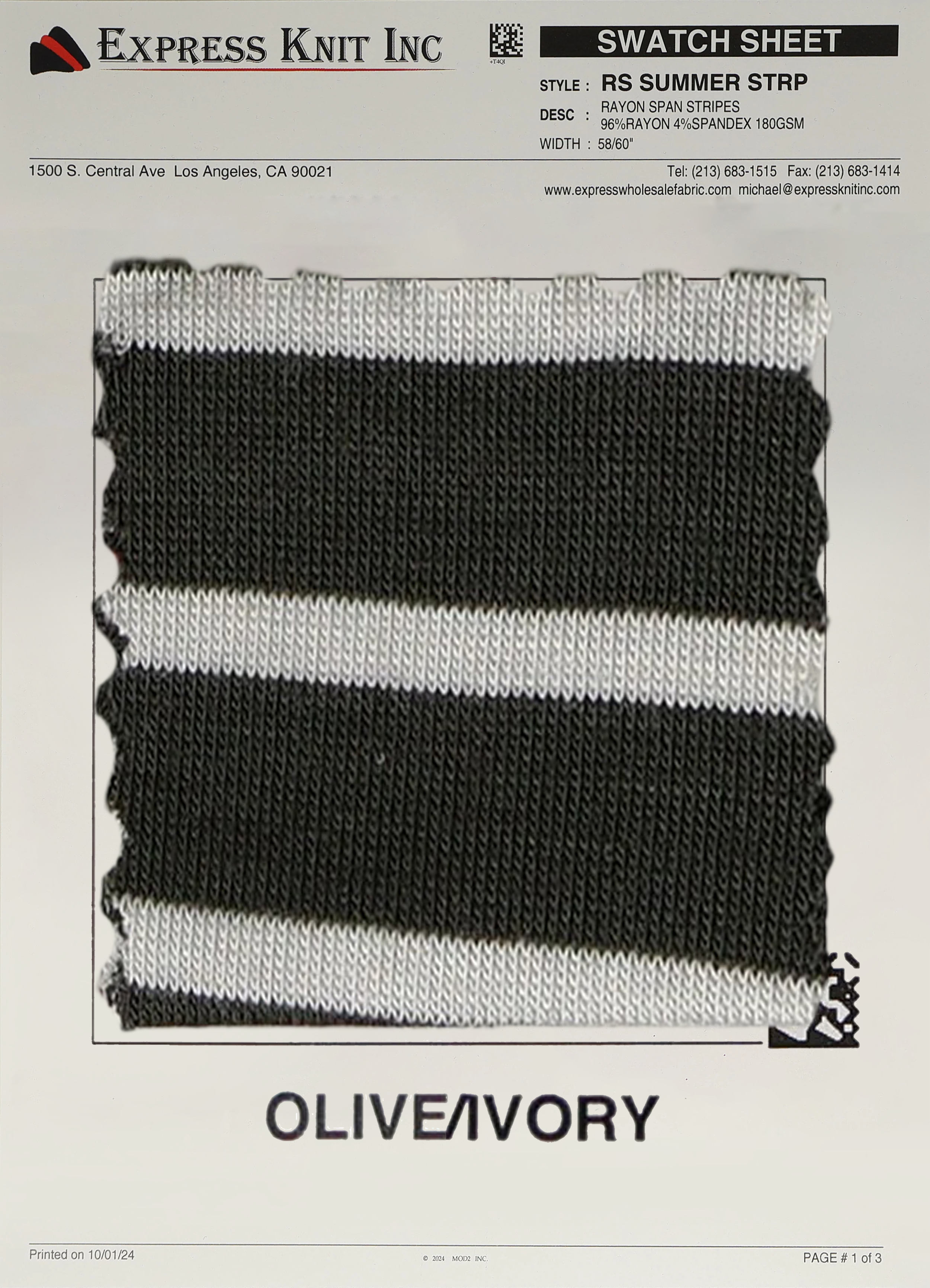 Rayon Spandex Summer Stripes - Express Wholesale Fabric