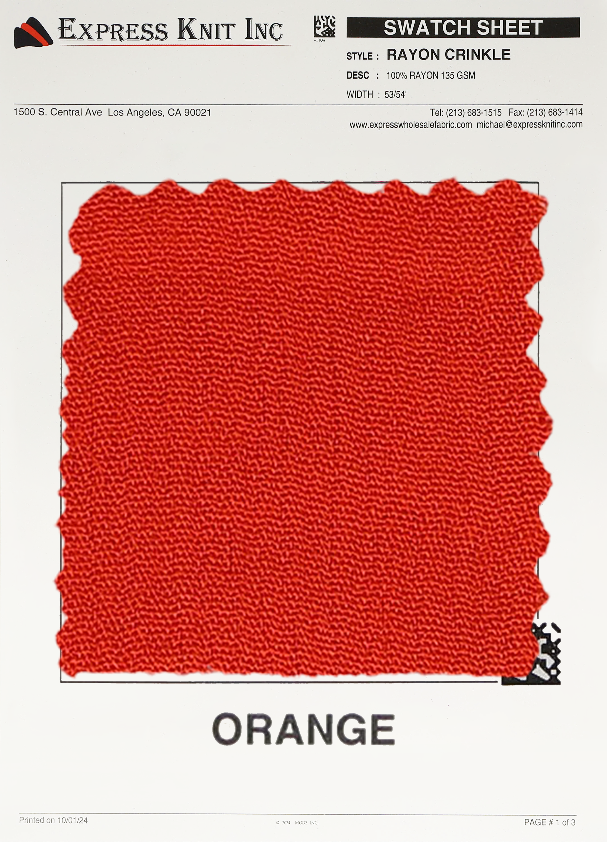 Rayon Crinkle Fabric - Express Wholesale Fabric