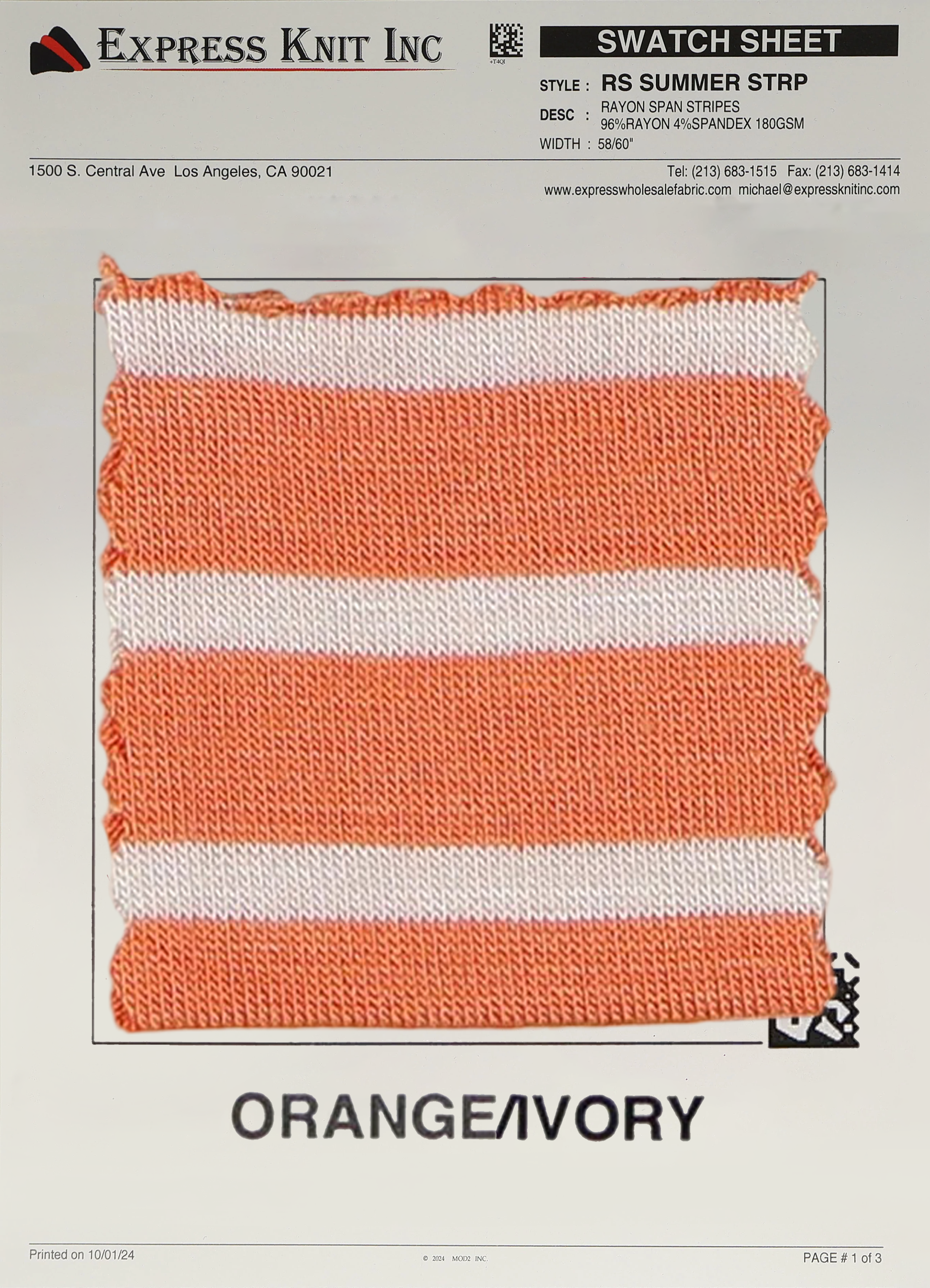 Rayon Spandex Summer Stripes - Express Wholesale Fabric