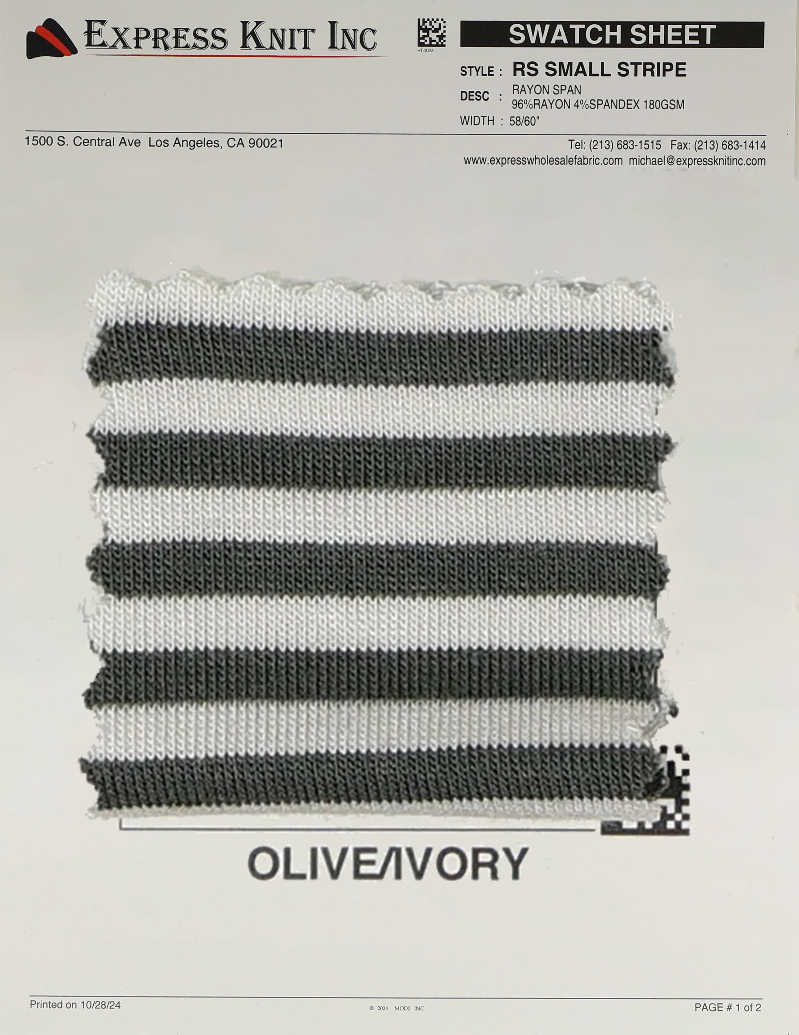 Rayon Spandex Small Stripes - Express Wholesale Fabric