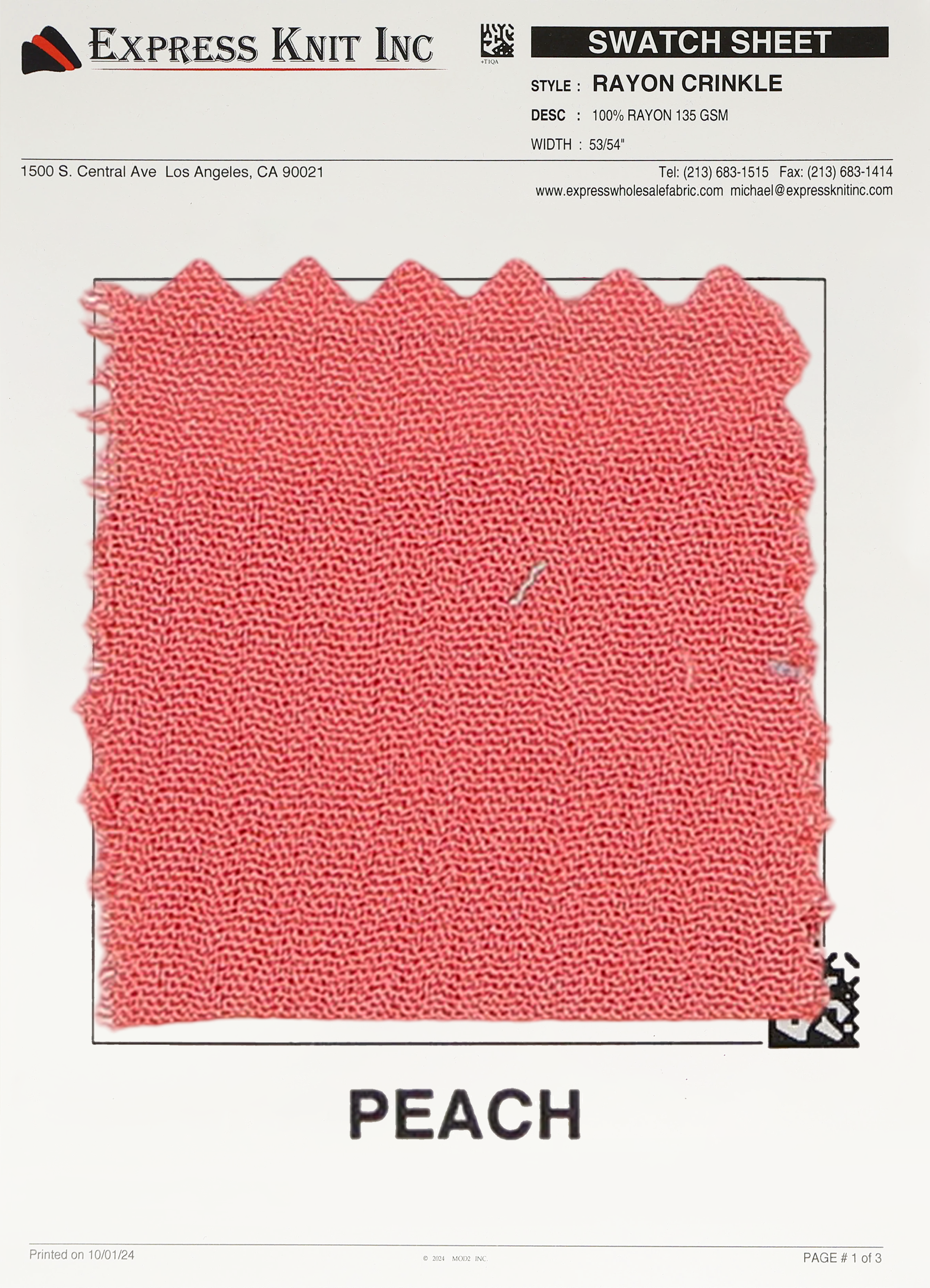 Rayon Crinkle Fabric - Express Wholesale Fabric