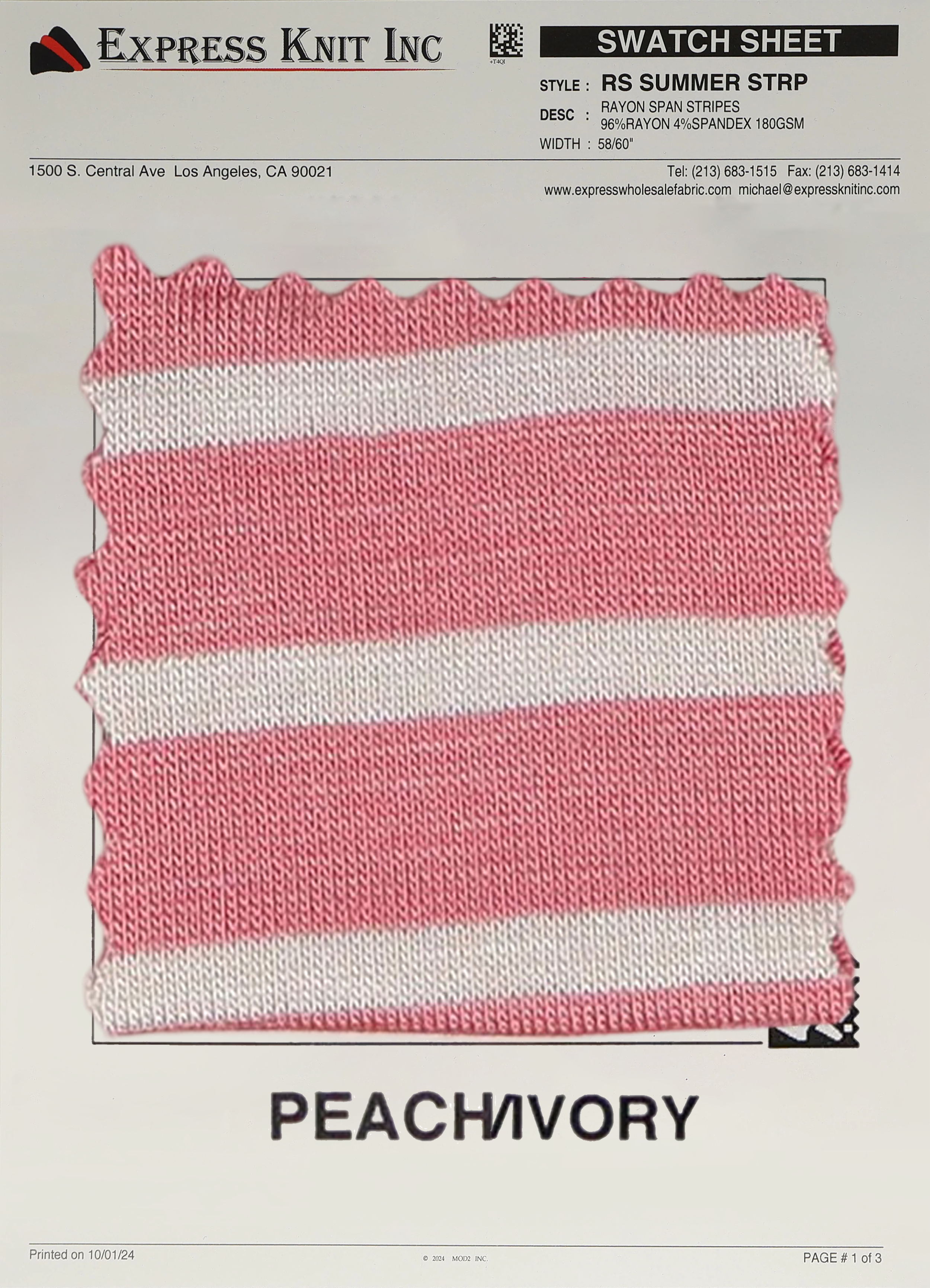 Rayon Spandex Summer Stripes - Express Wholesale Fabric