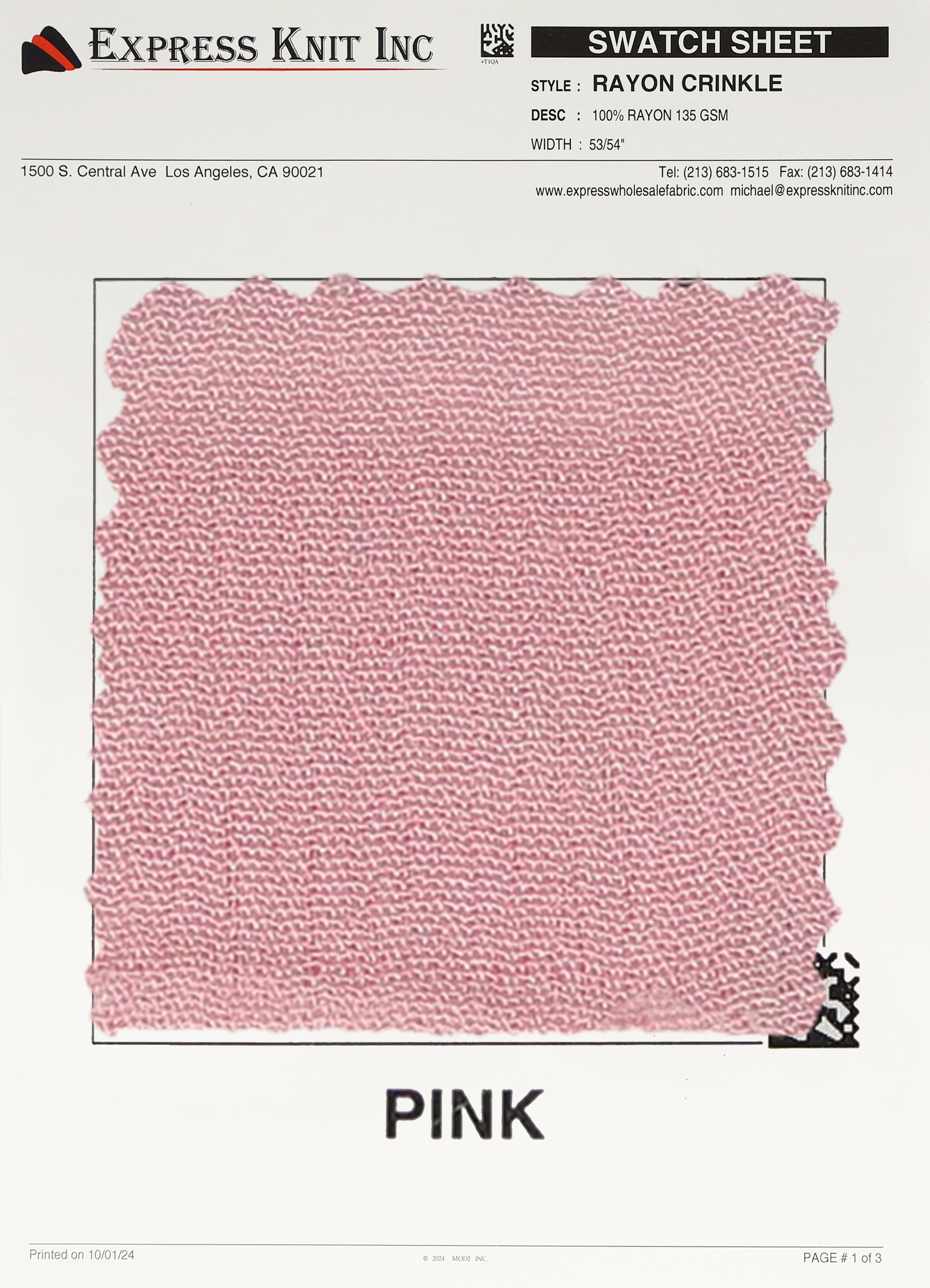 Rayon Crinkle Fabric - Express Wholesale Fabric