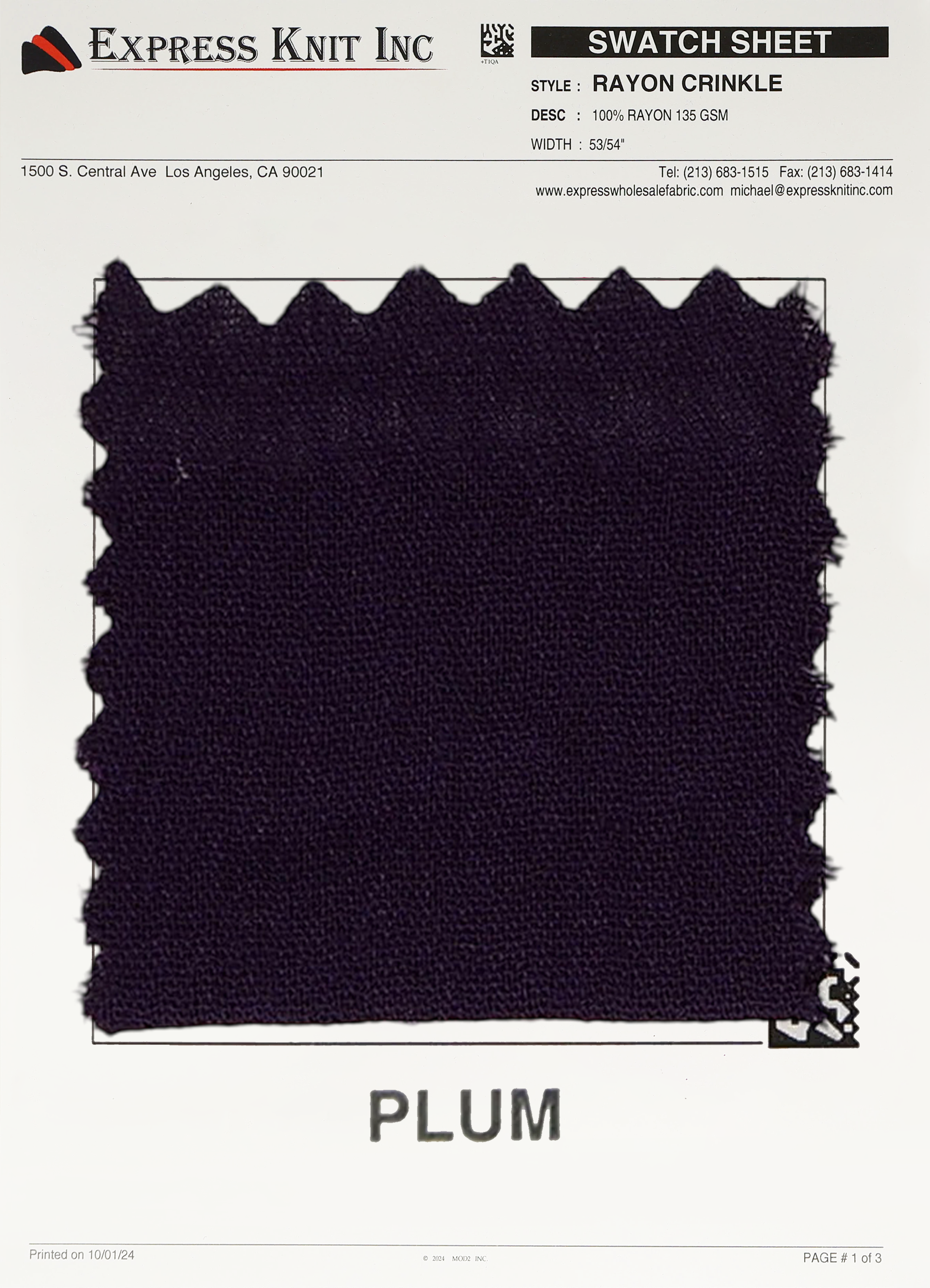 Rayon Crinkle Fabric - Express Wholesale Fabric