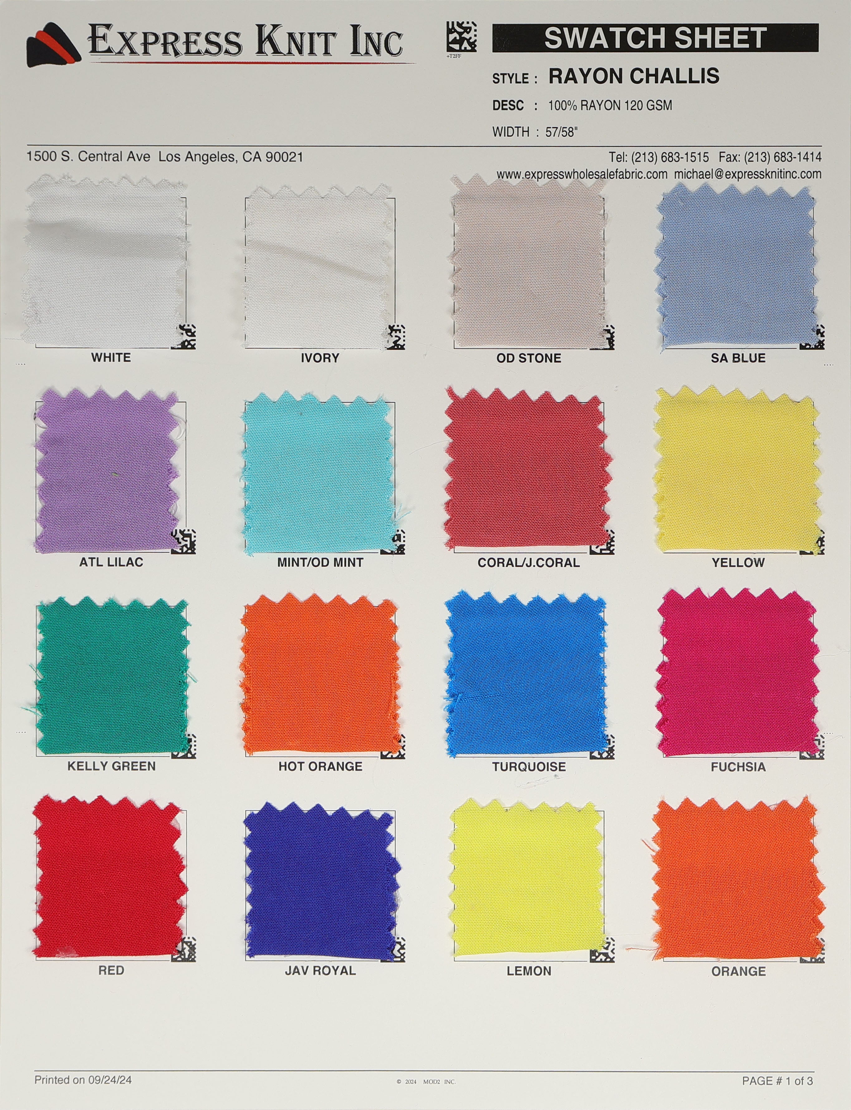 Rayon Challis Fabric - Express Wholesale Fabric