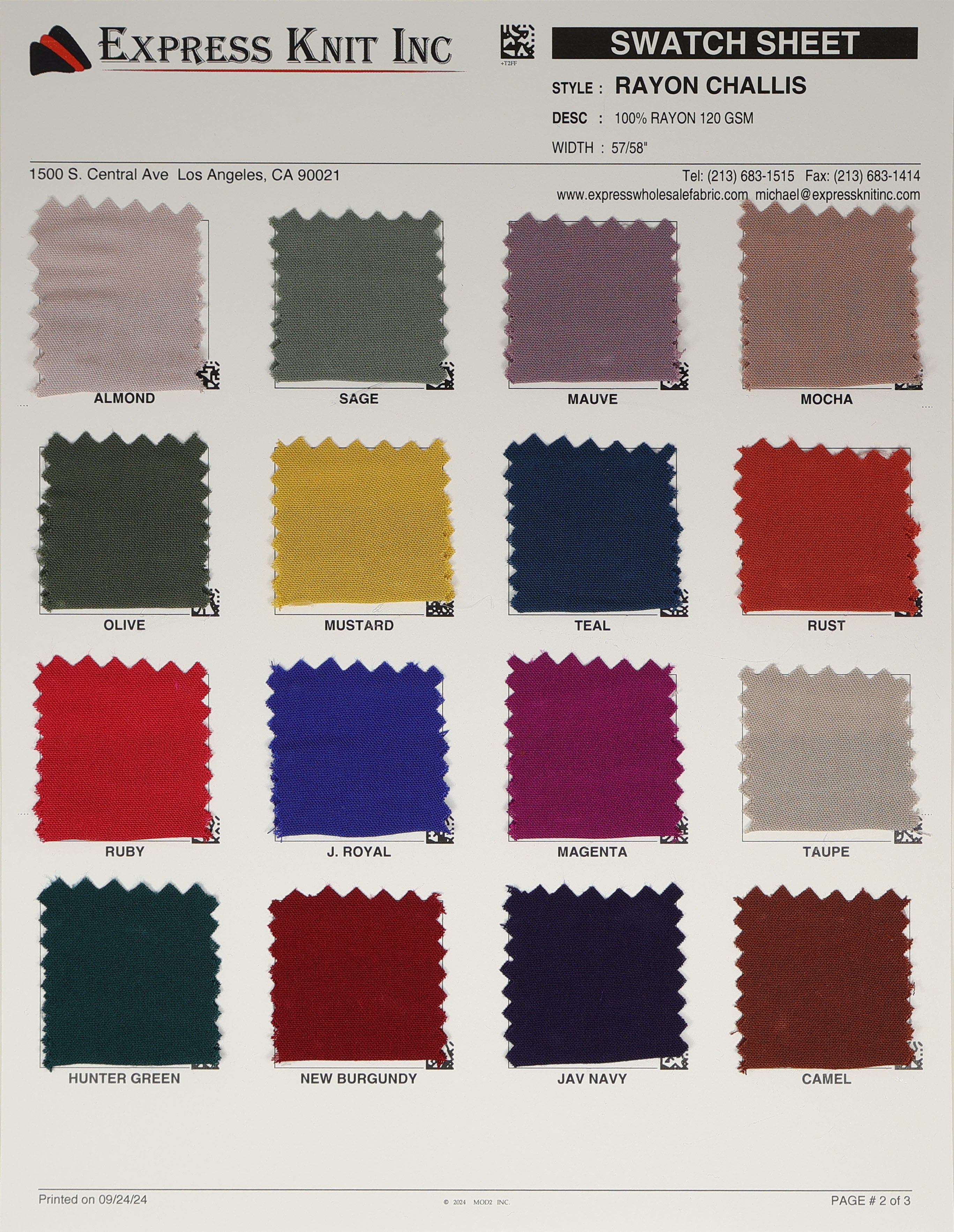 Rayon Challis Fabric - Express Wholesale Fabric