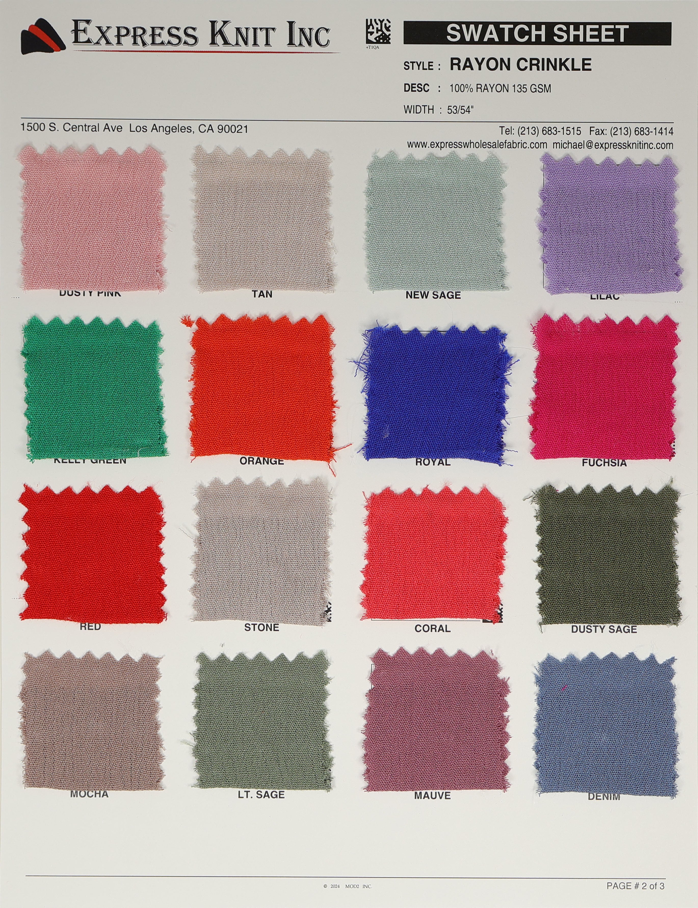 Rayon Crinkle Fabric - Express Wholesale Fabric