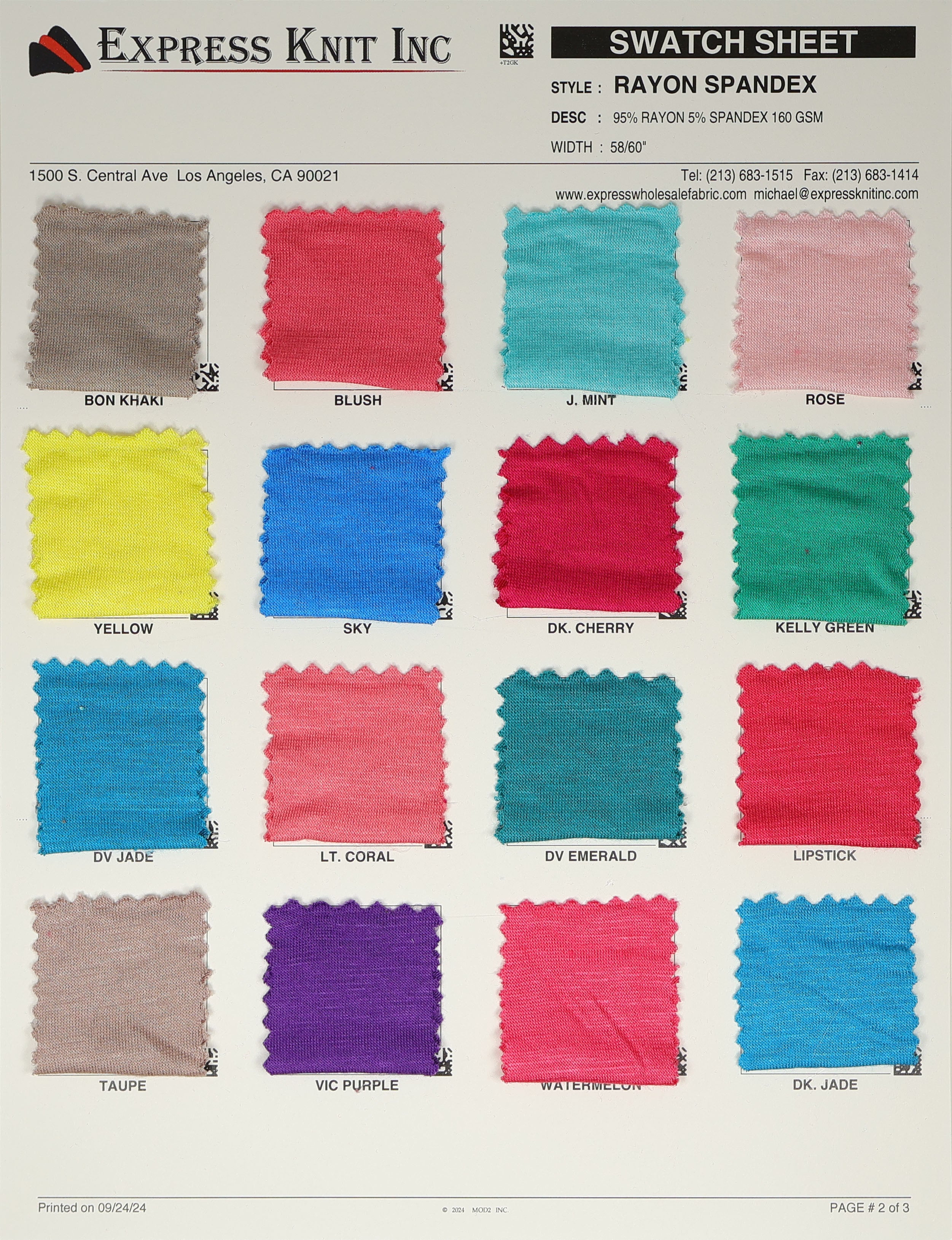 Rayon Spandex Solid Fabric - Express Wholesale Fabric