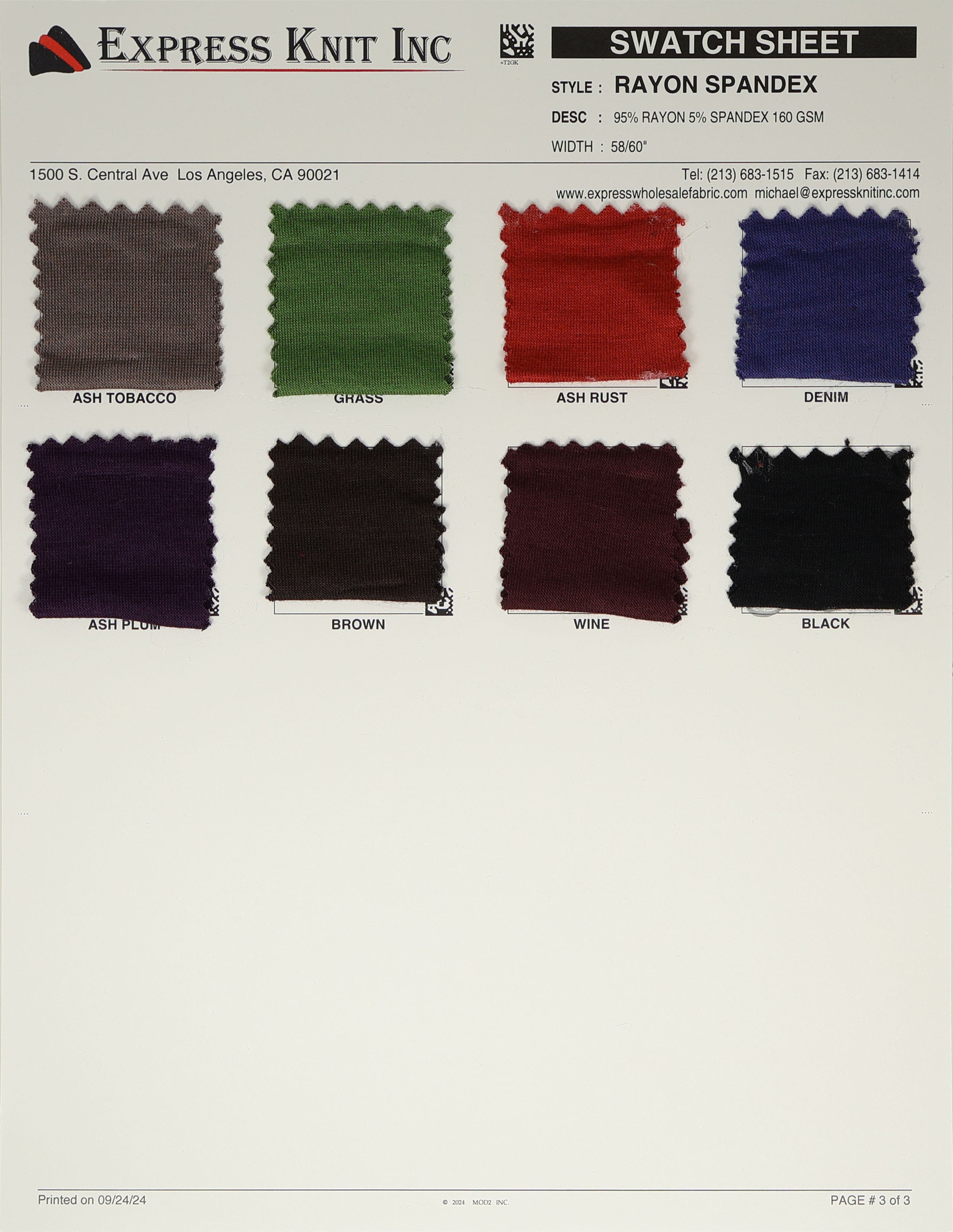 Rayon Spandex Solid Fabric - Express Wholesale Fabric