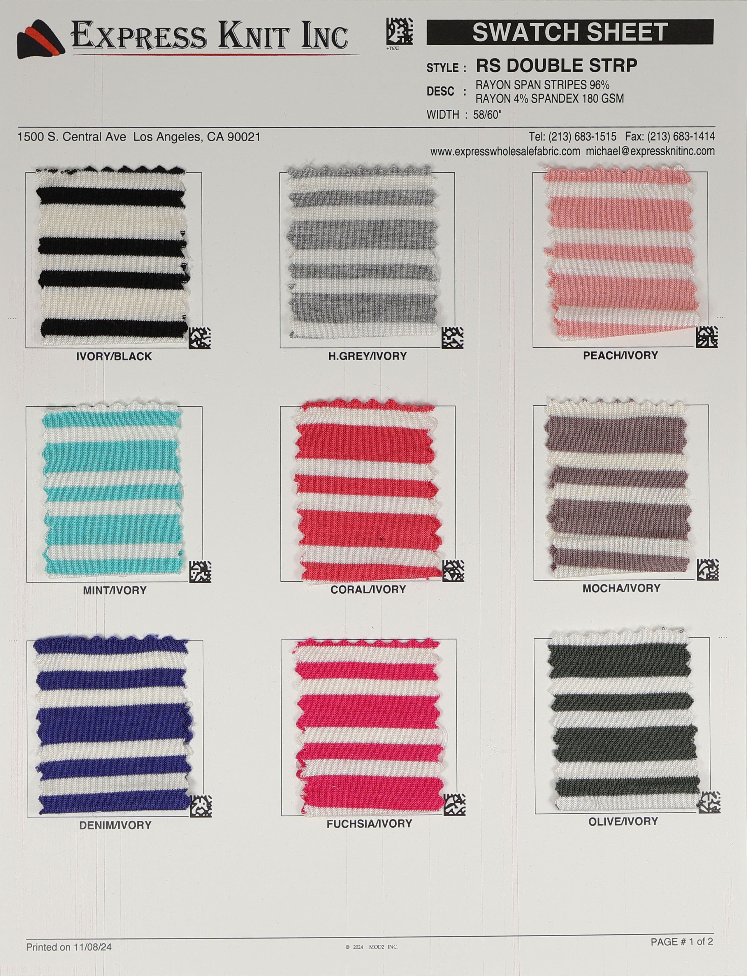 Rayon Span Double Stripe - Express Wholesale Fabric