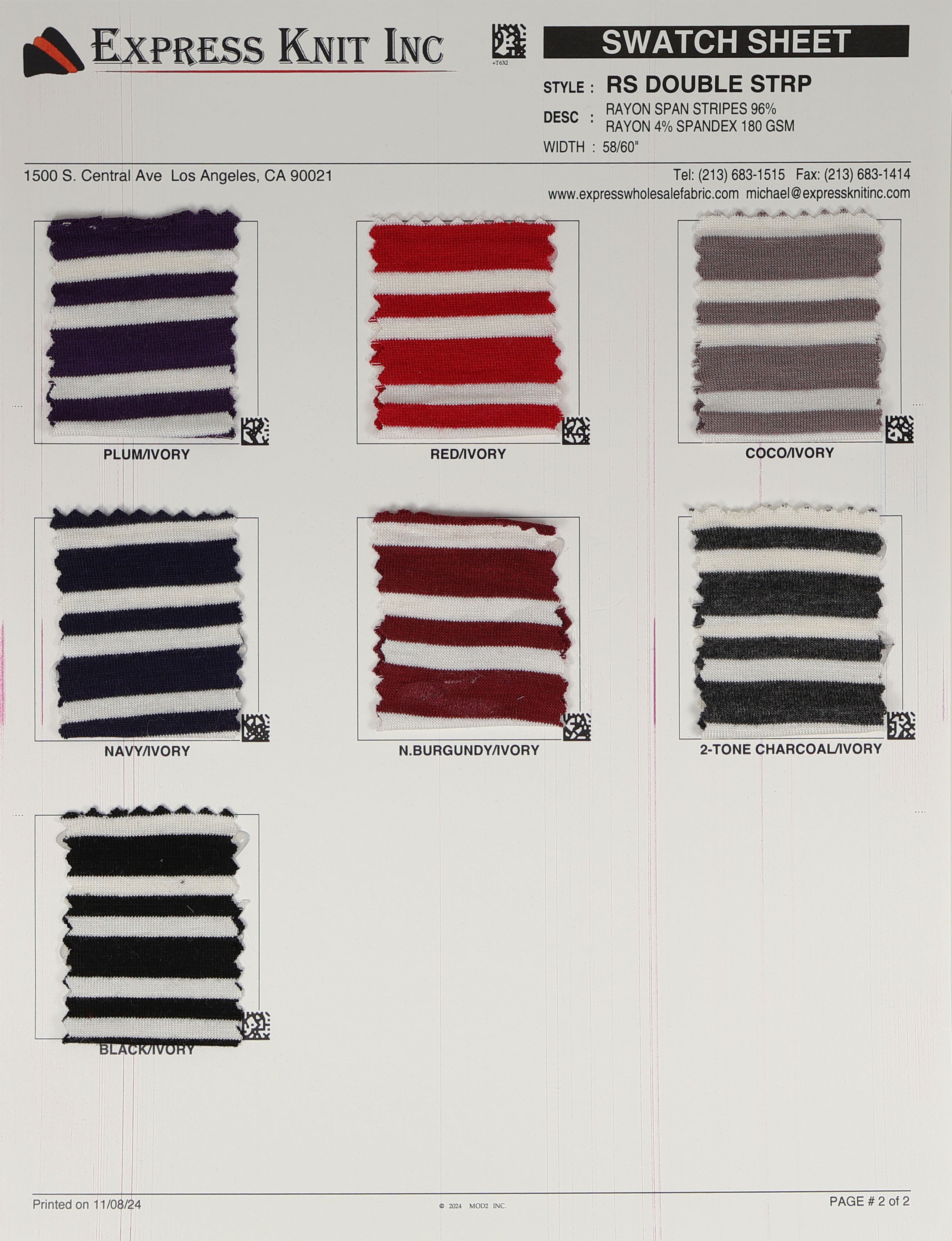 Rayon Span Double Stripe - Express Wholesale Fabric