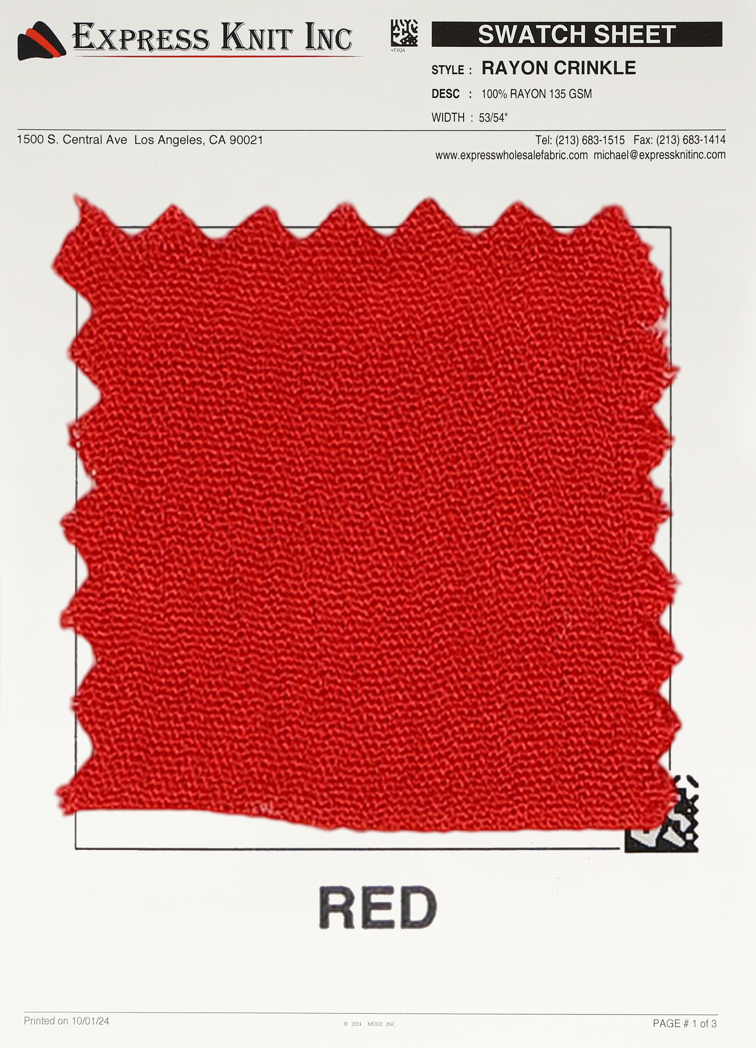 Rayon Crinkle Fabric - Express Wholesale Fabric