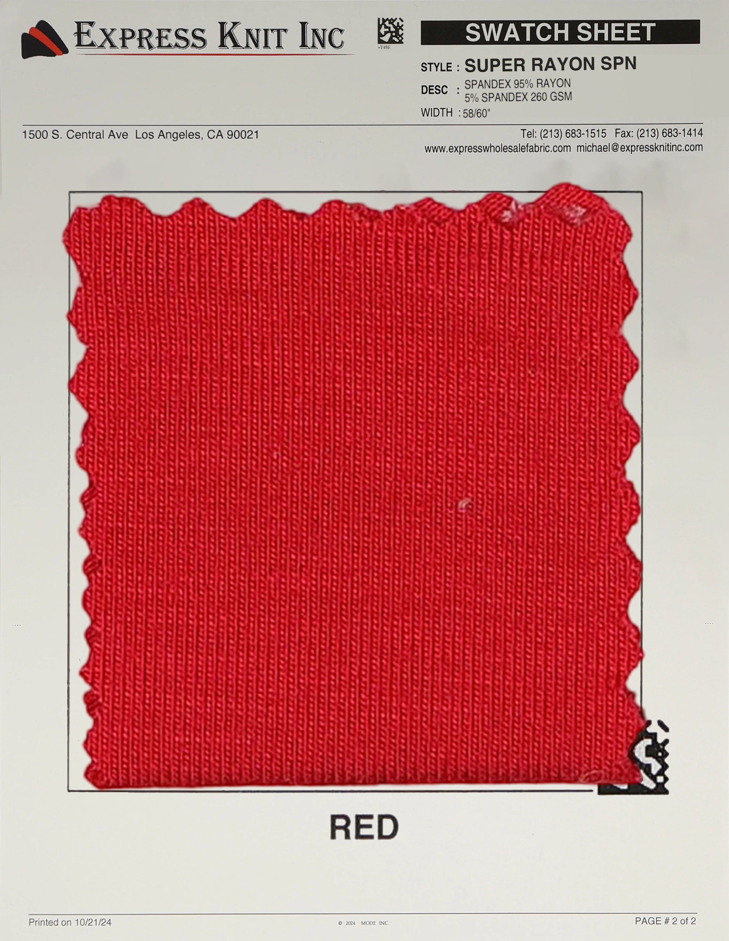 Super Rayon Spandex - Express Wholesale Fabric