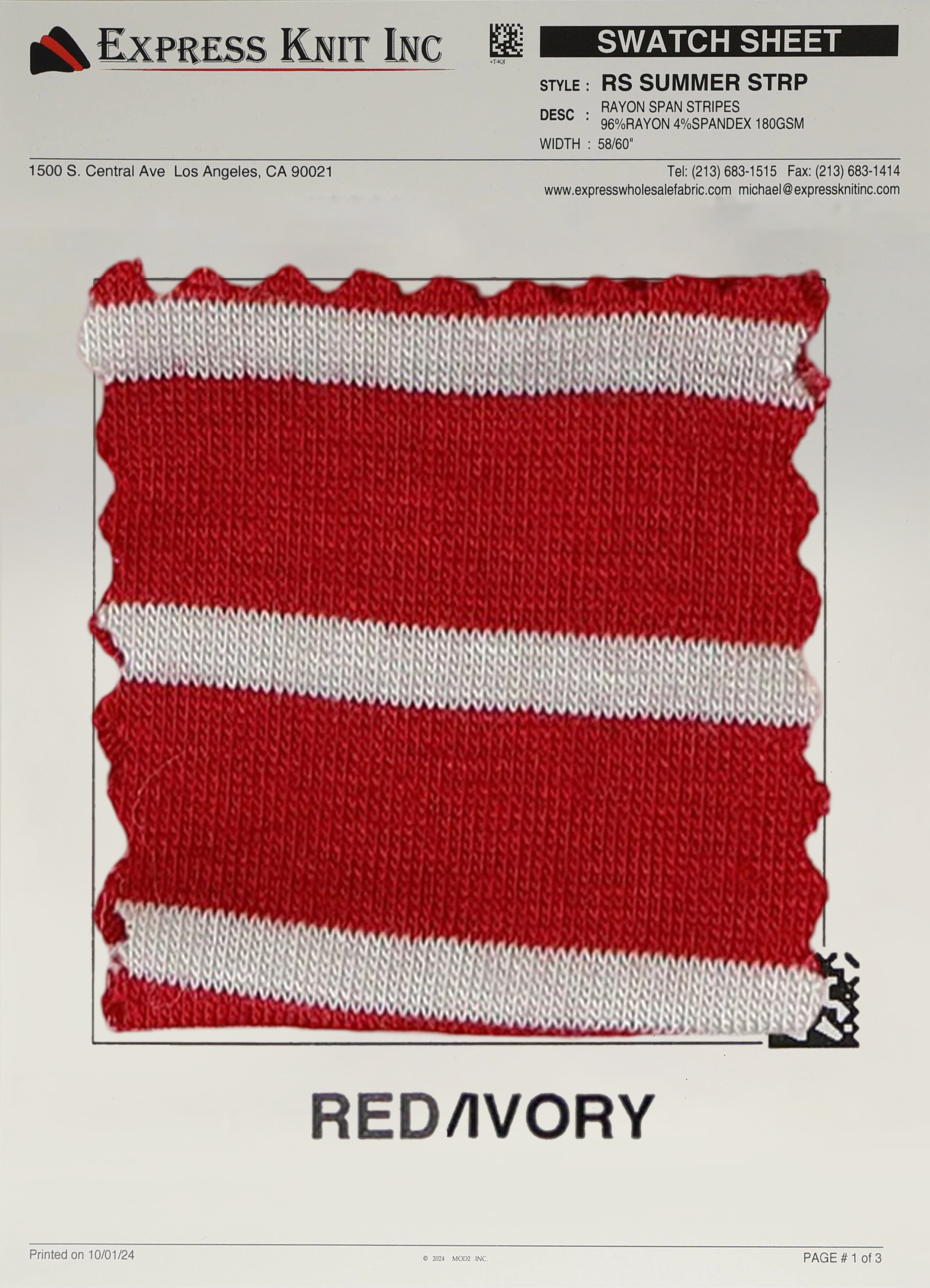 Rayon Spandex Summer Stripes - Express Wholesale Fabric