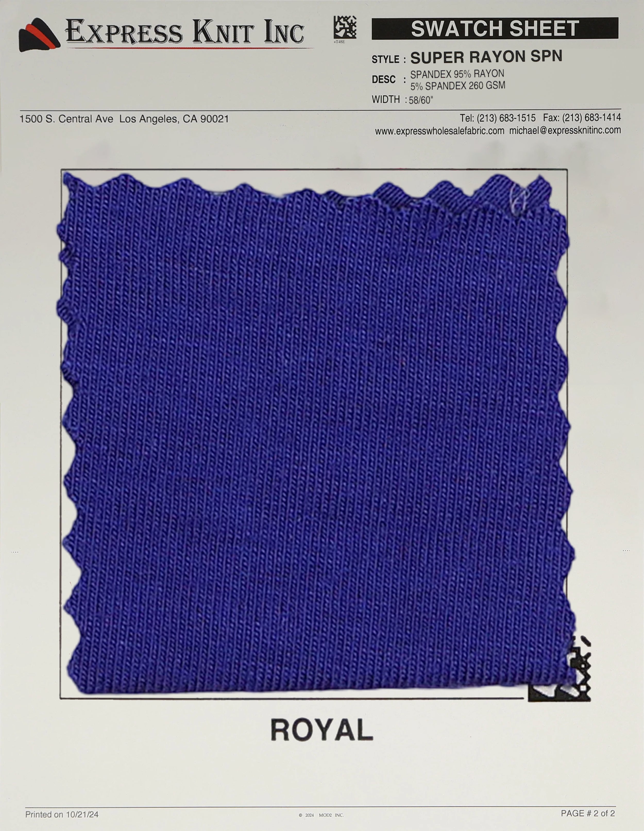 Super Rayon Spandex - Express Wholesale Fabric