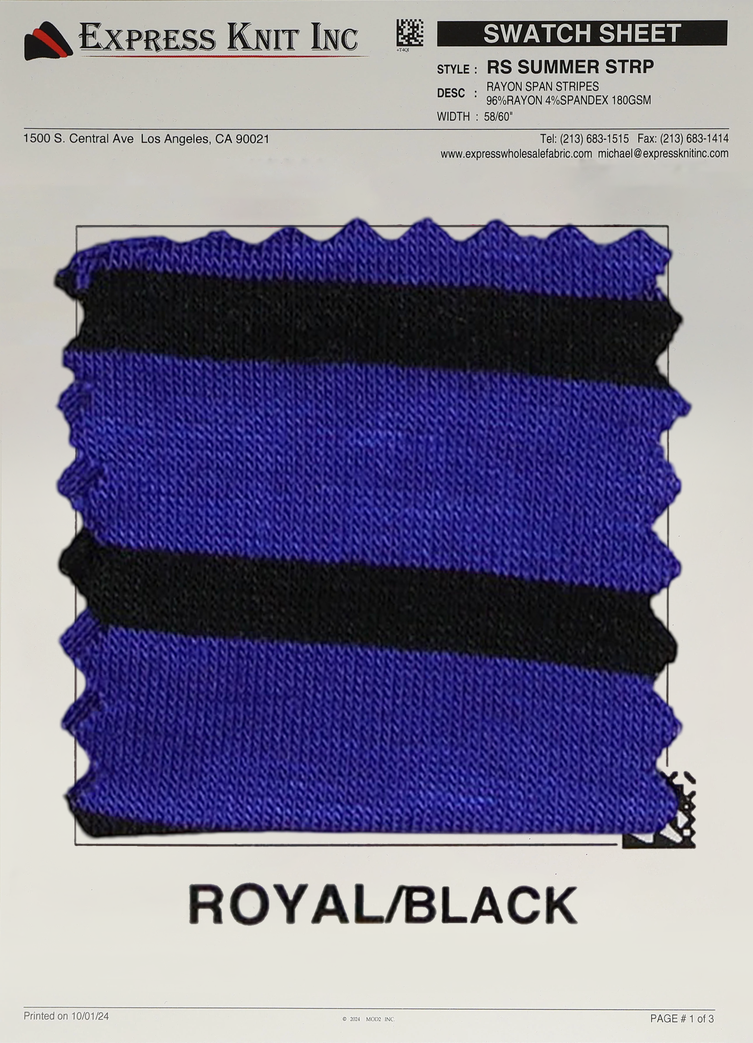 Rayon Spandex Summer Stripes - Express Wholesale Fabric