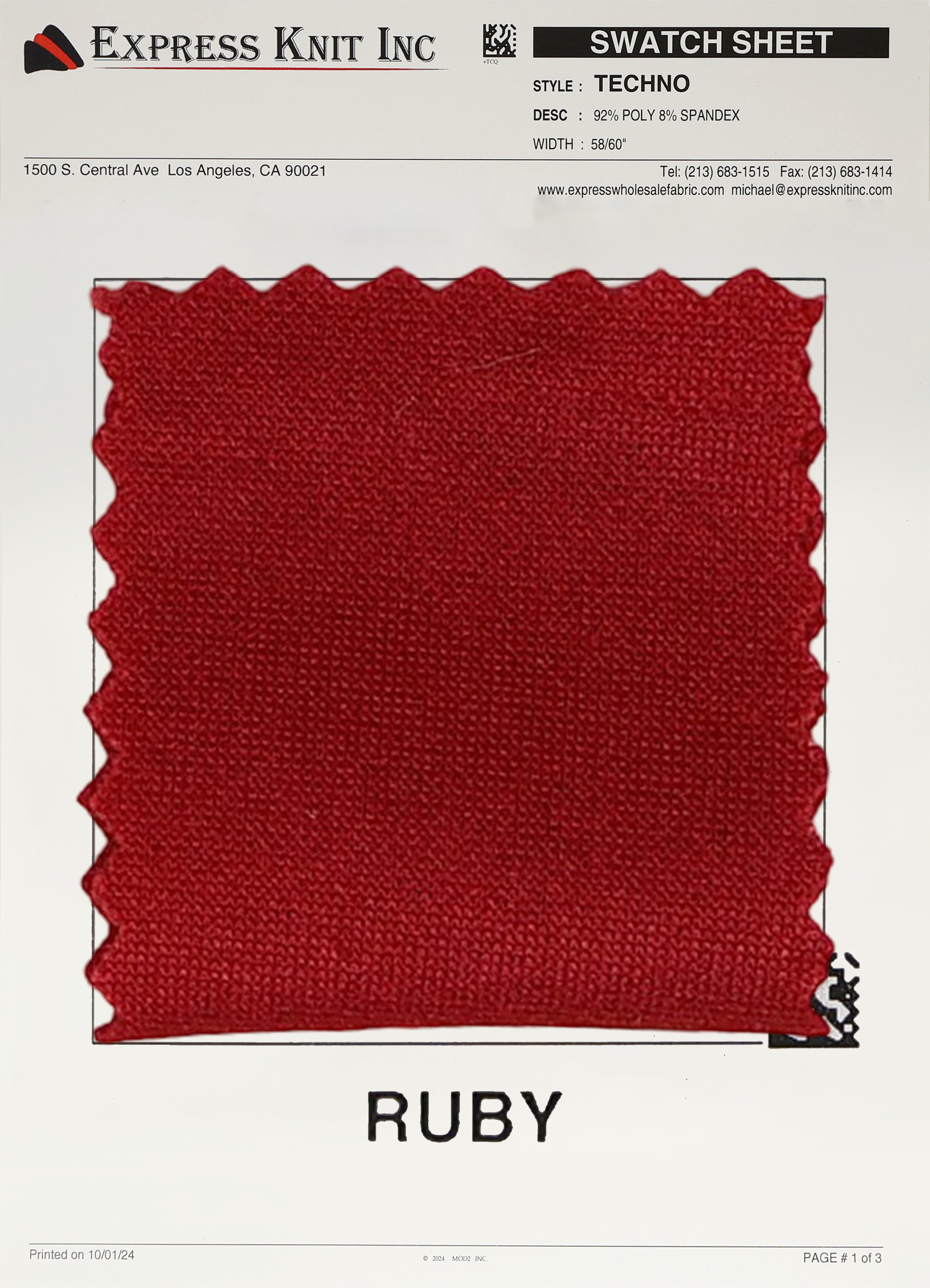 Techno Solid Knit Fabric - Express Wholesale Fabric