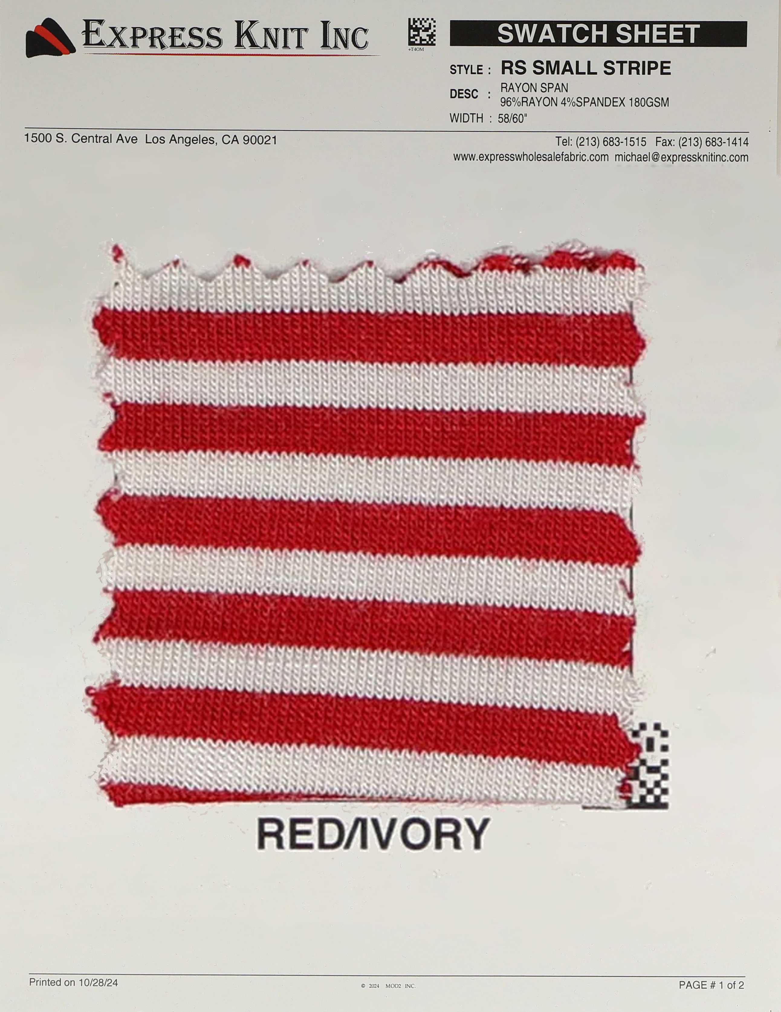 Rayon Spandex Small Stripes - Express Wholesale Fabric