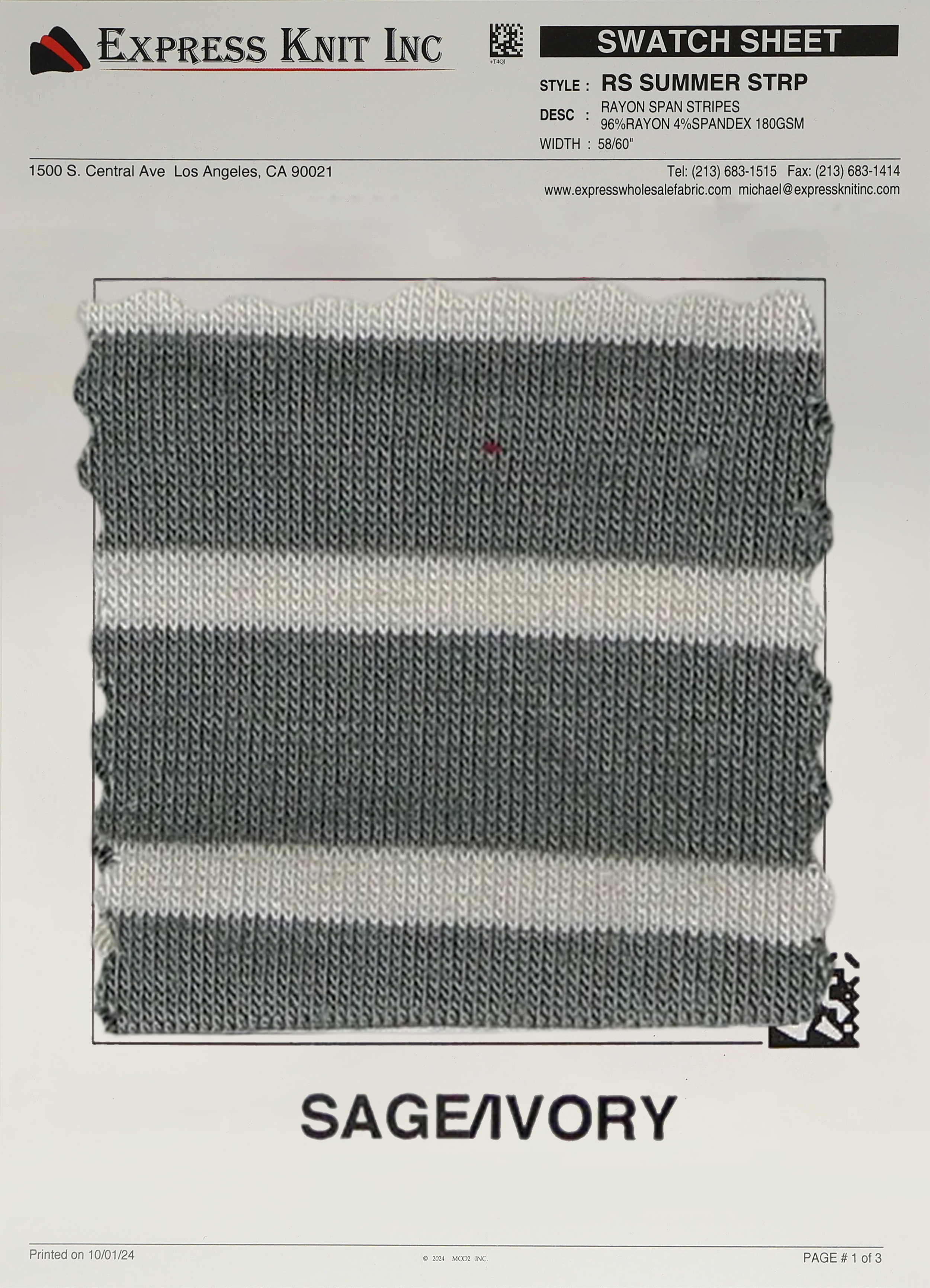 Rayon Spandex Summer Stripes - Express Wholesale Fabric