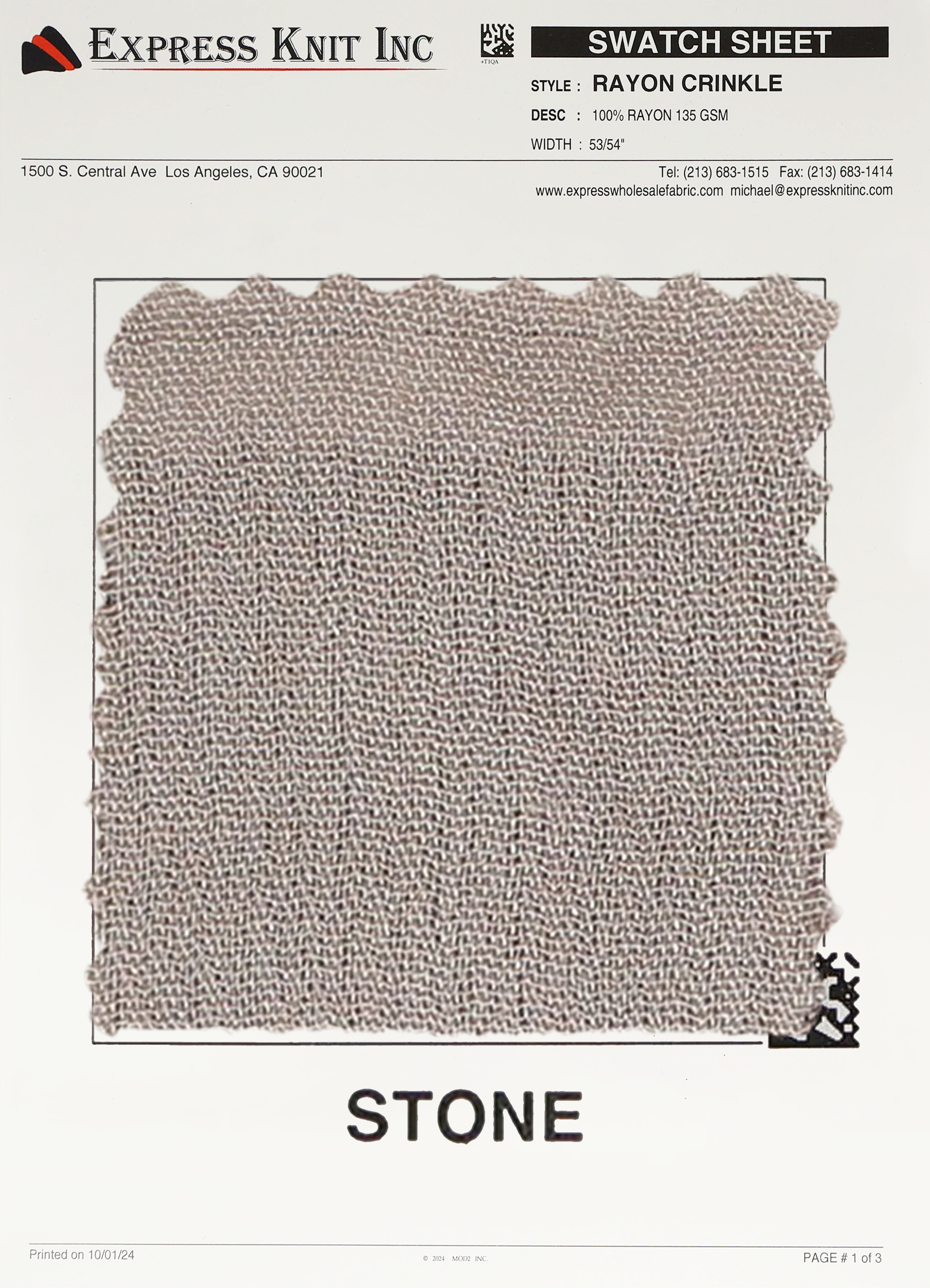 Rayon Crinkle Fabric - Express Wholesale Fabric
