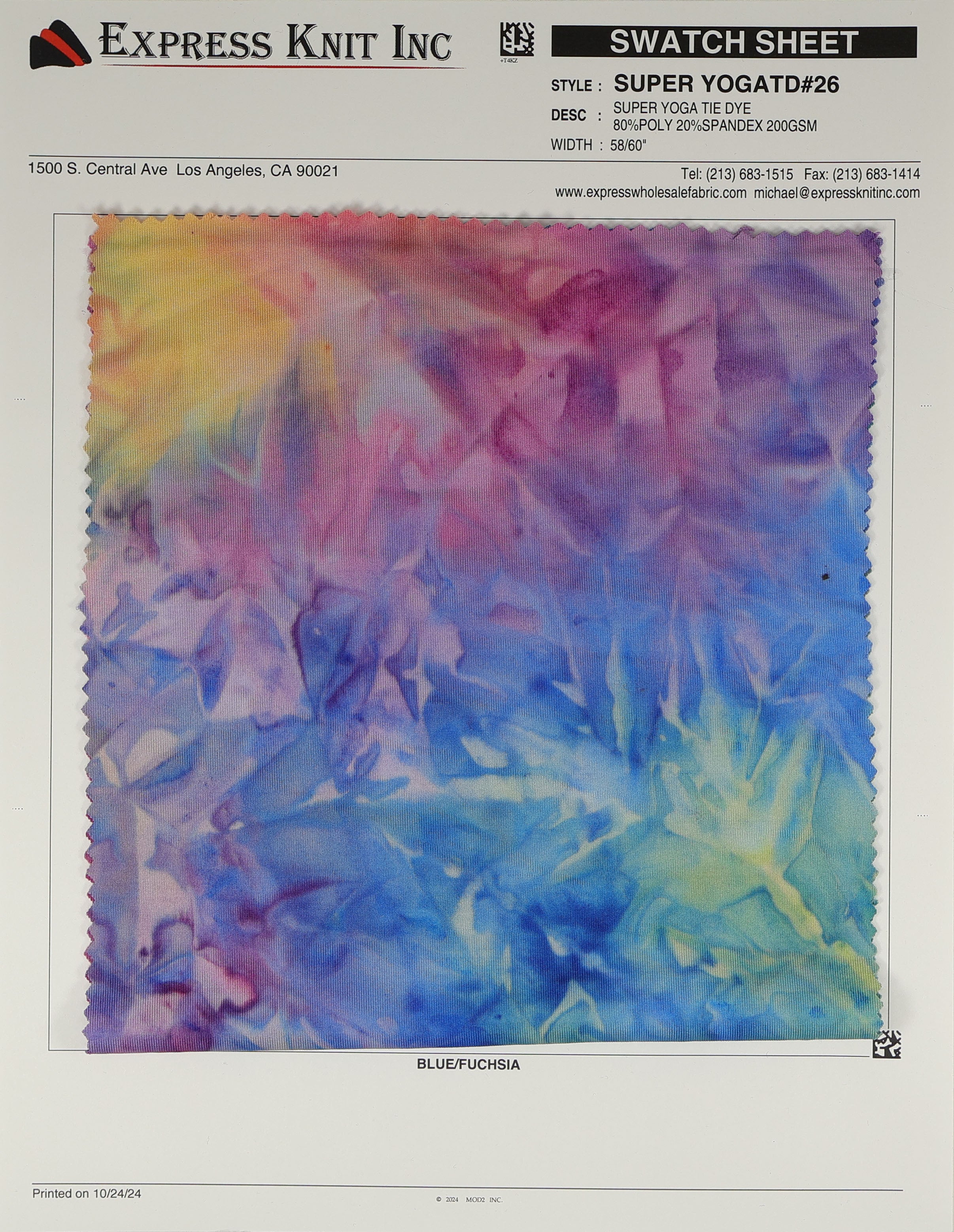 Super Yoga Tie Dye #26 - Express Wholesale Fabric