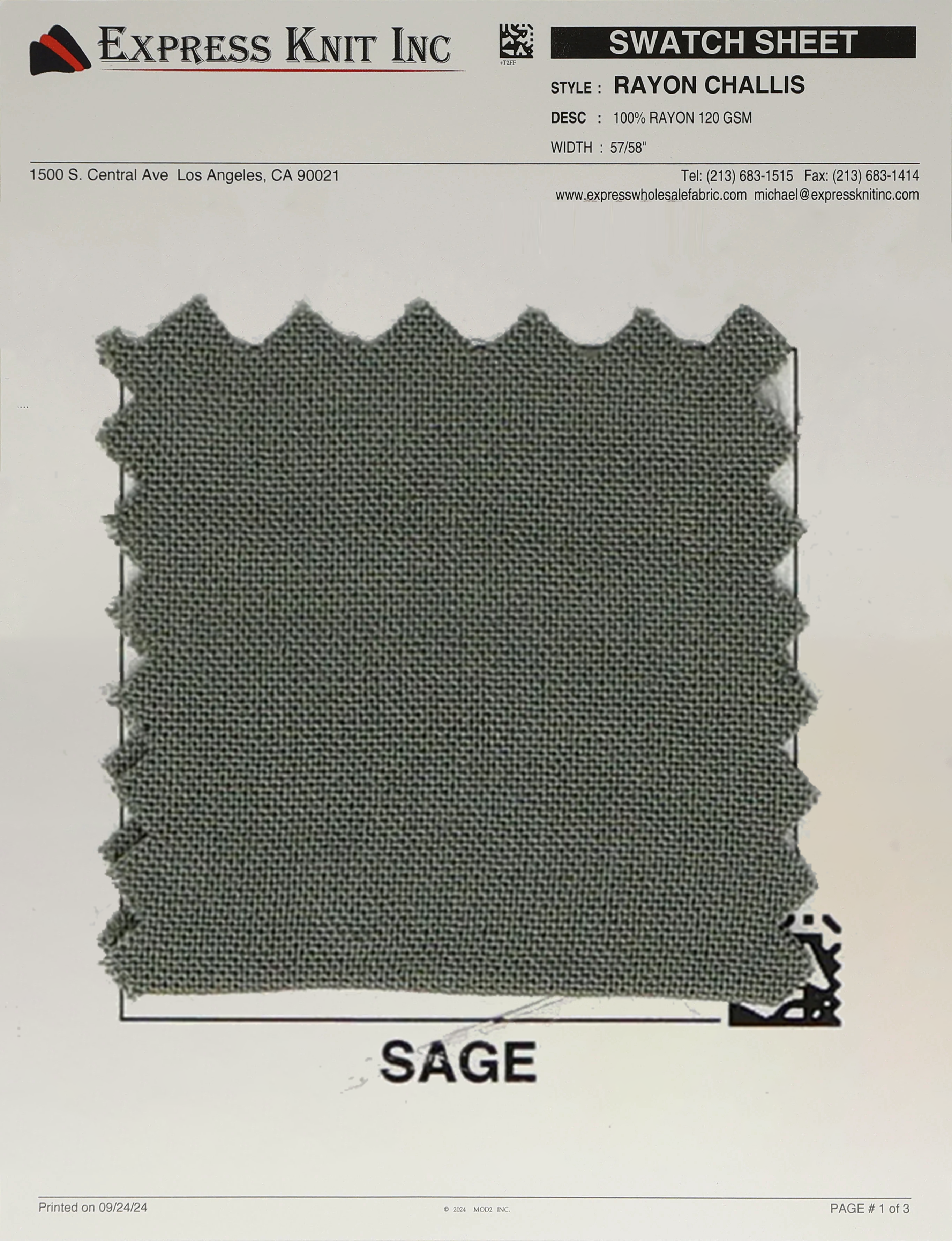 Rayon Challis Fabric - Express Wholesale Fabric