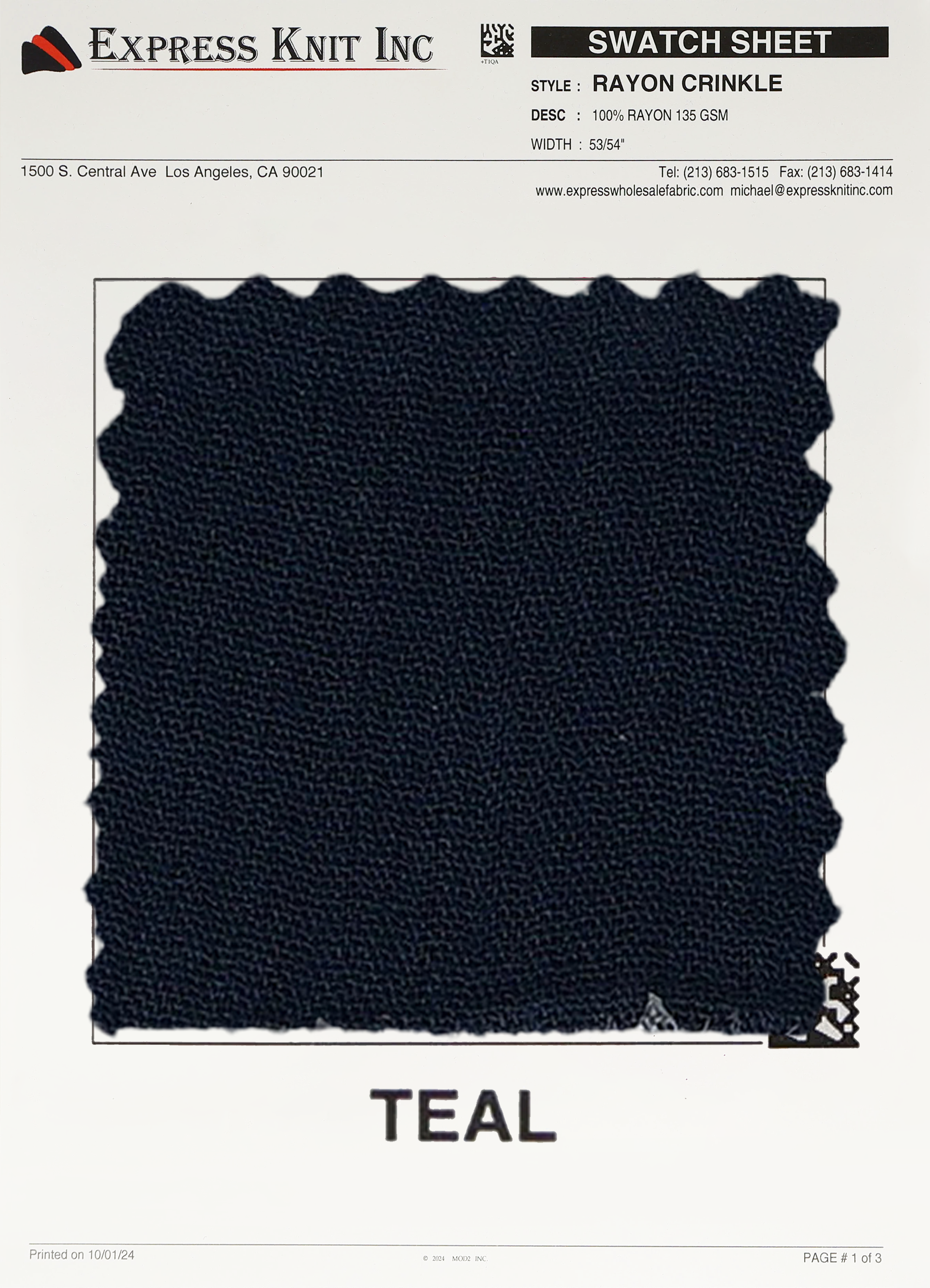 Rayon Crinkle Fabric - Express Wholesale Fabric