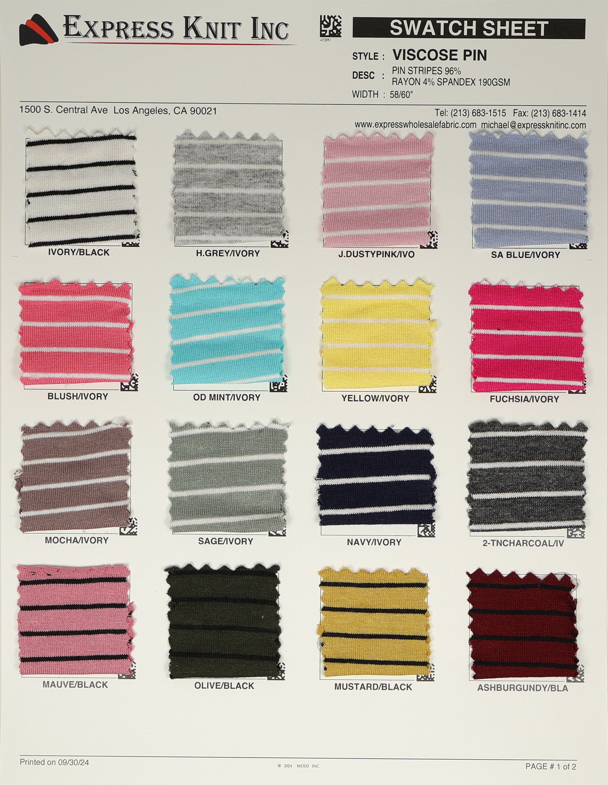 Viscose Pin Stripes - Express Wholesale Fabric