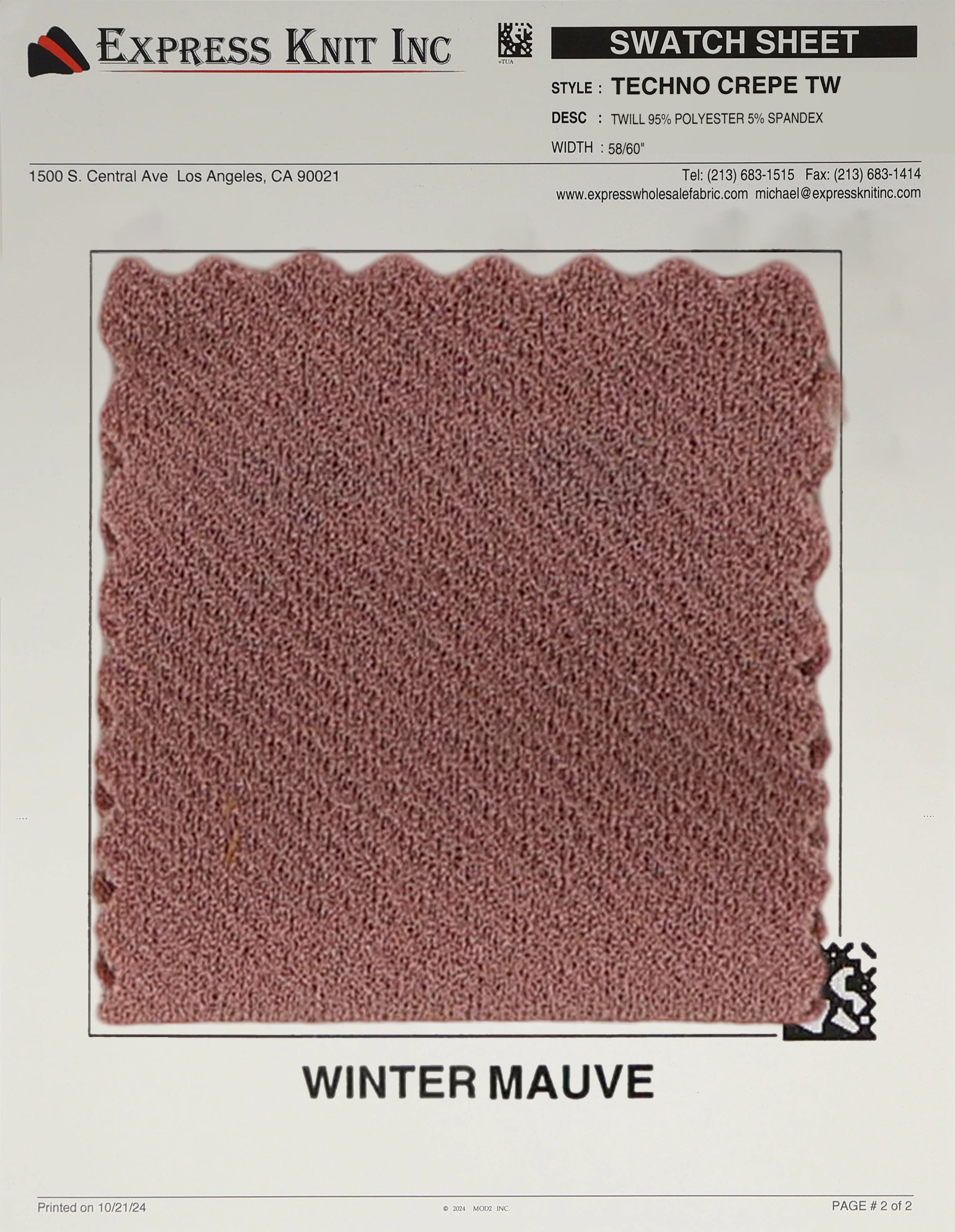 Techno Crepe Twill - Express Wholesale Fabric