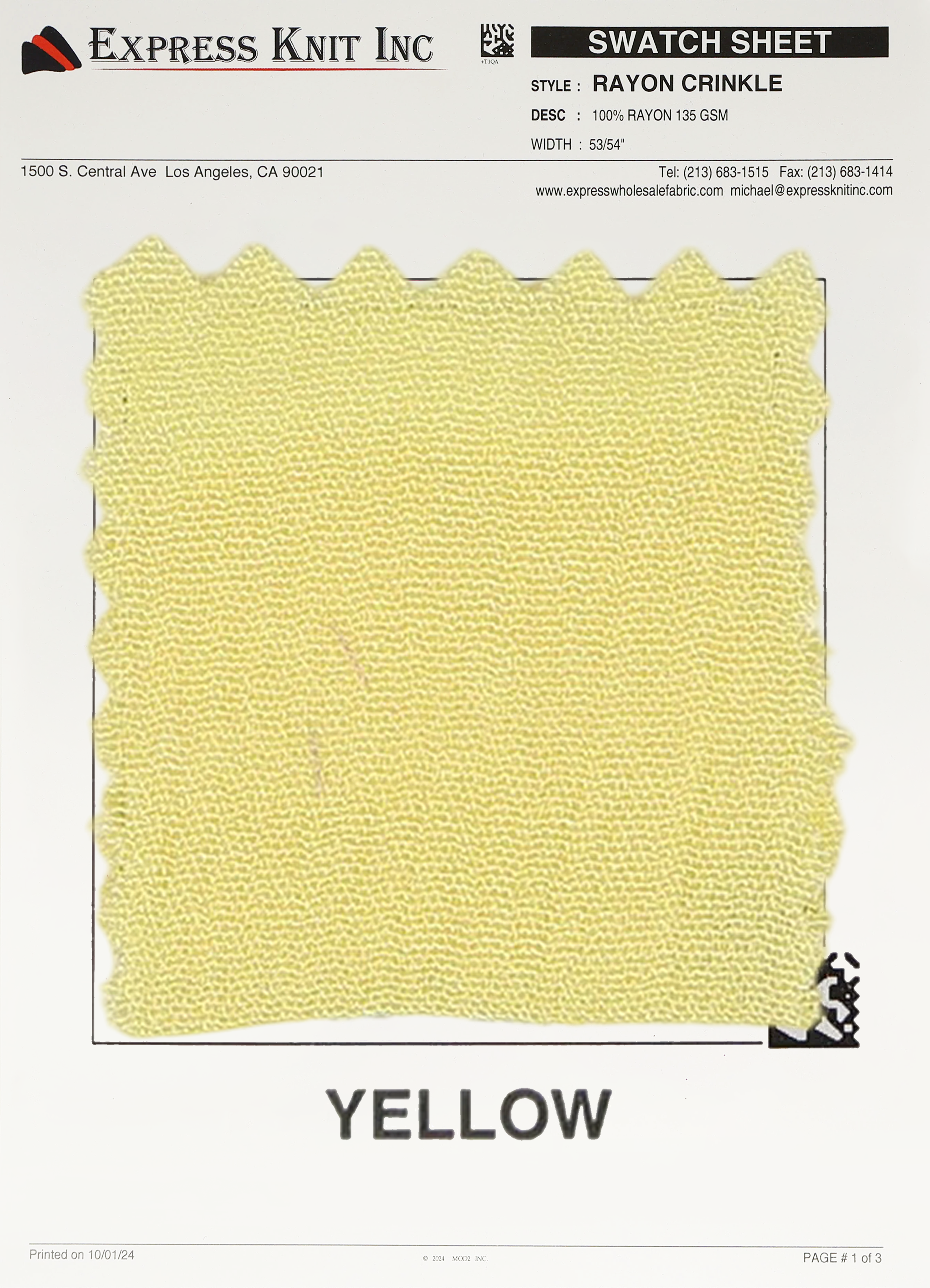 Rayon Crinkle Fabric - Express Wholesale Fabric